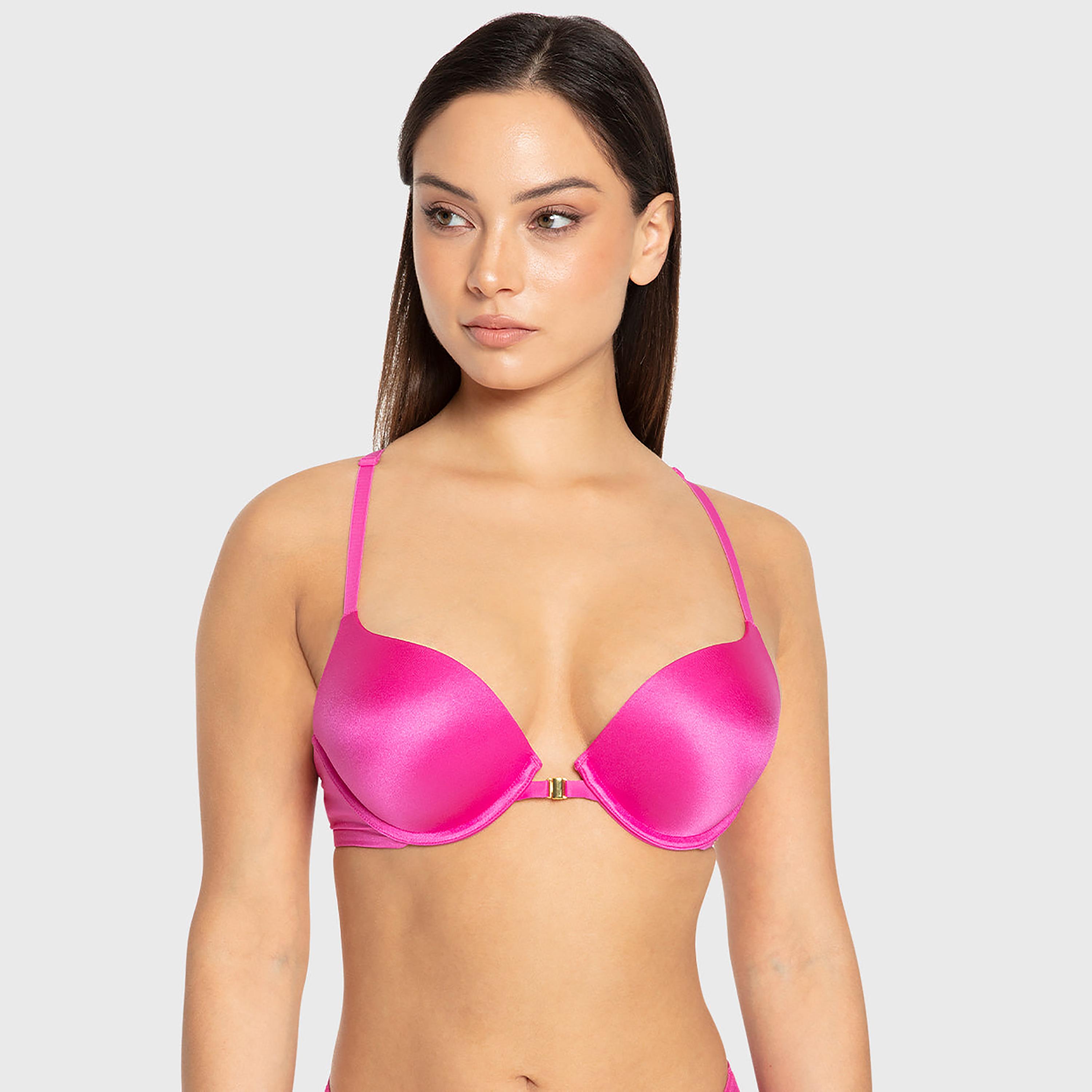 حمالة صدر بلانج سادة لون وردي ودعم عال وحشوة دبل بوش أب وسلك سفلي من إيسلا آند إيفي-women-clothing-lingerie-bras-image-1