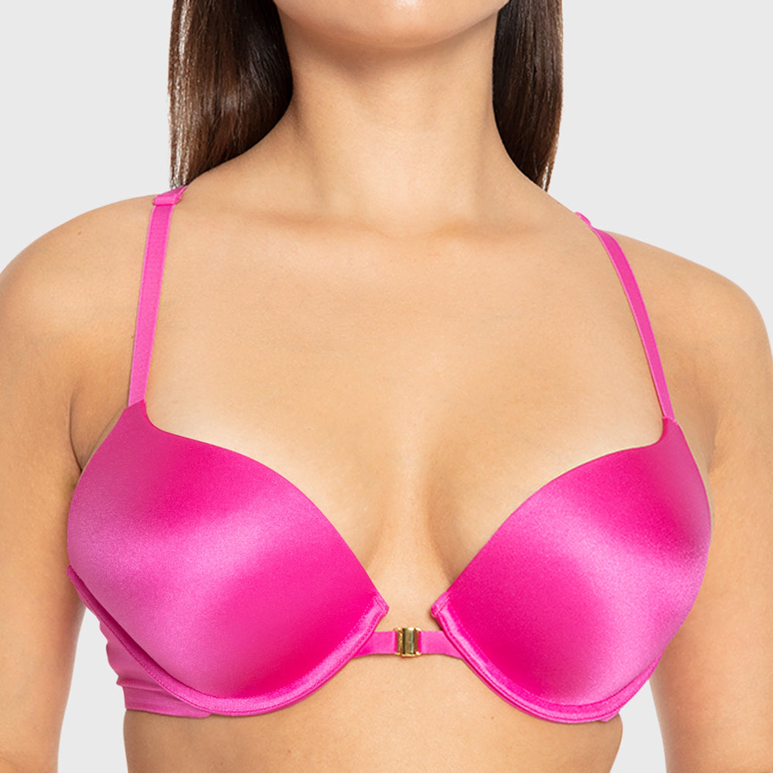 حمالة صدر بلانج سادة لون وردي ودعم عال وحشوة دبل بوش أب وسلك سفلي من إيسلا آند إيفي-women-clothing-lingerie-bras-image-4