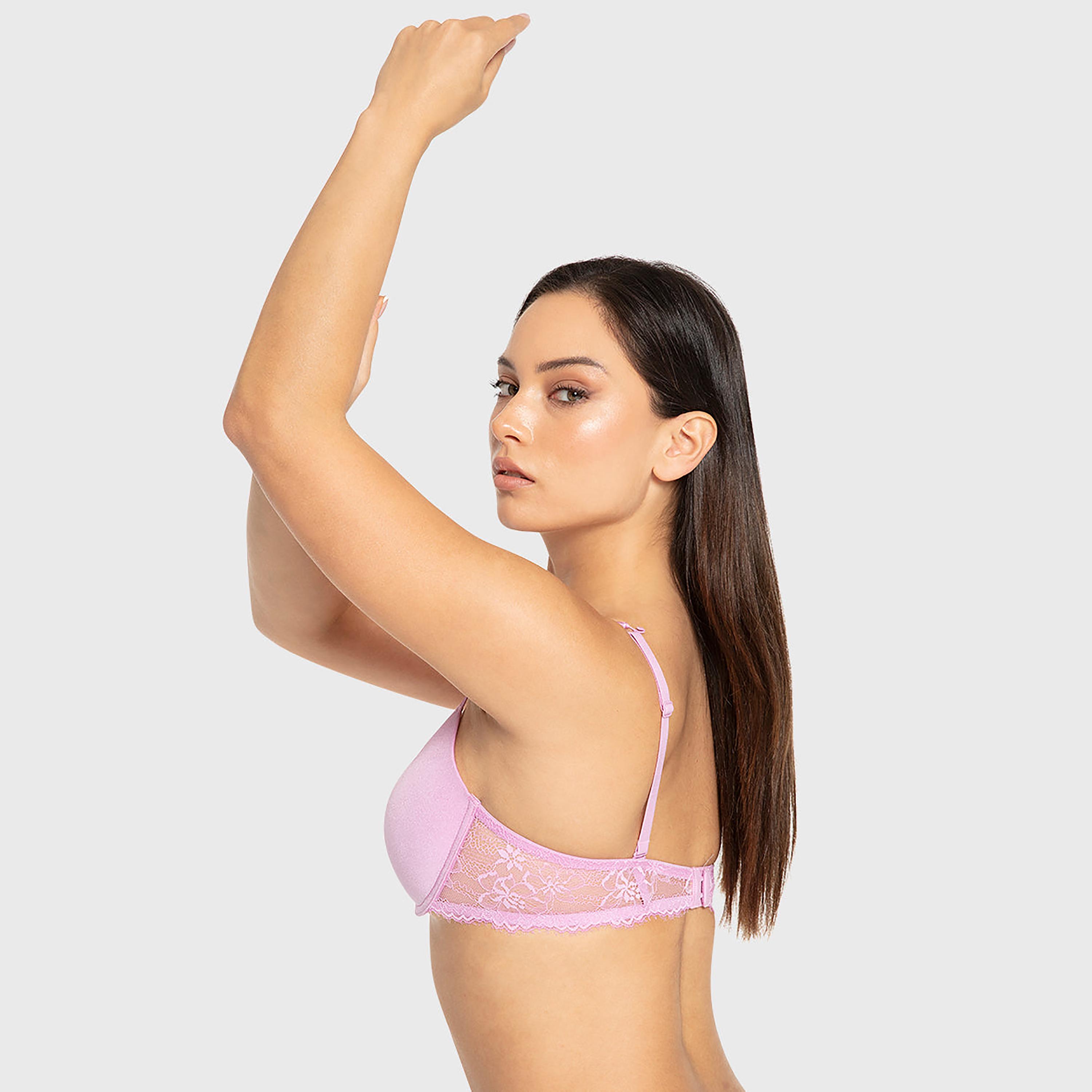 Isla & Evie Phalaenopsis Purple Wired Medium Support Light Lined Women's Multiway Plunge Bra-women-clothing-lingerie-bras-image-2