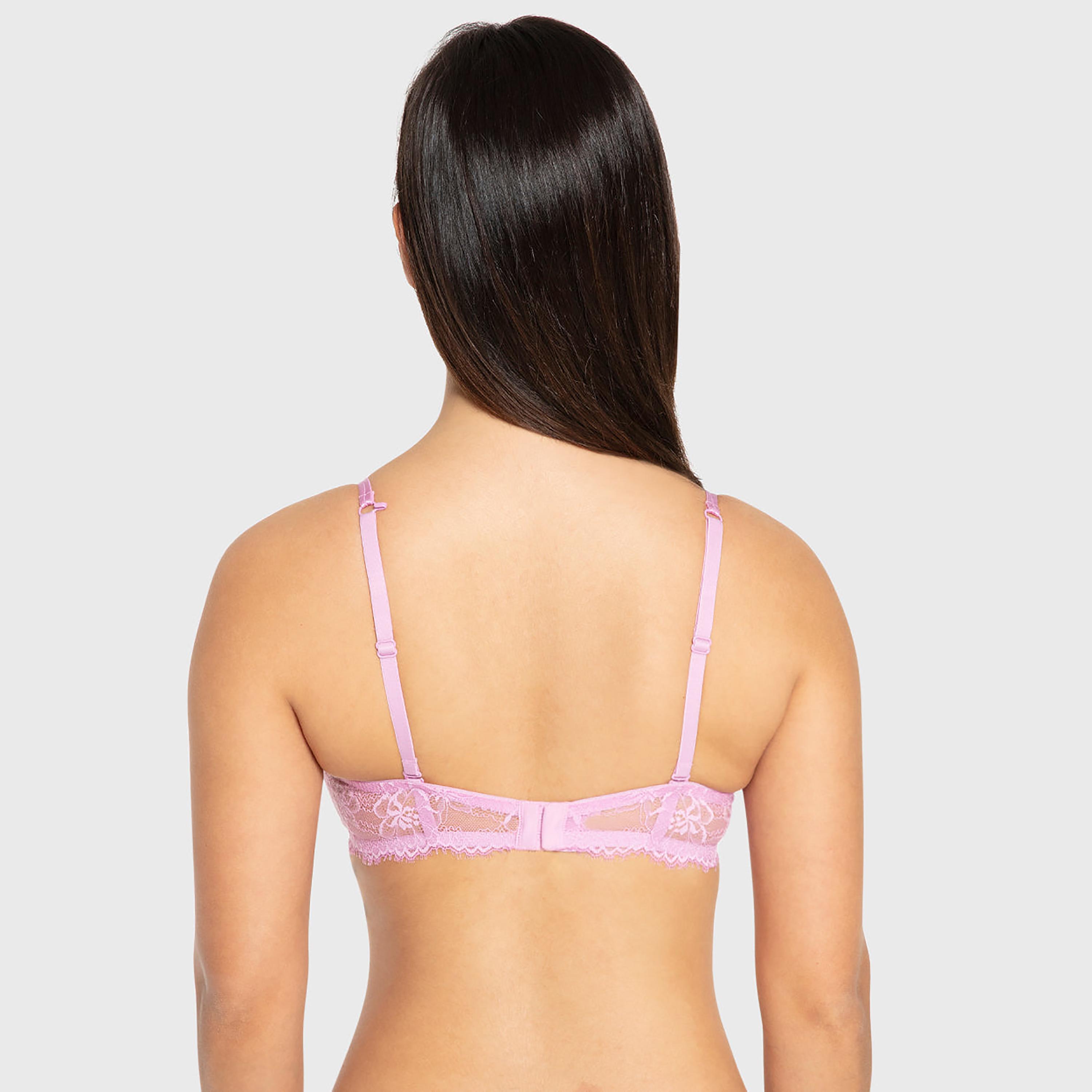 Isla & Evie Phalaenopsis Purple Wired Medium Support Light Lined Women's Multiway Plunge Bra-women-clothing-lingerie-bras-image-4