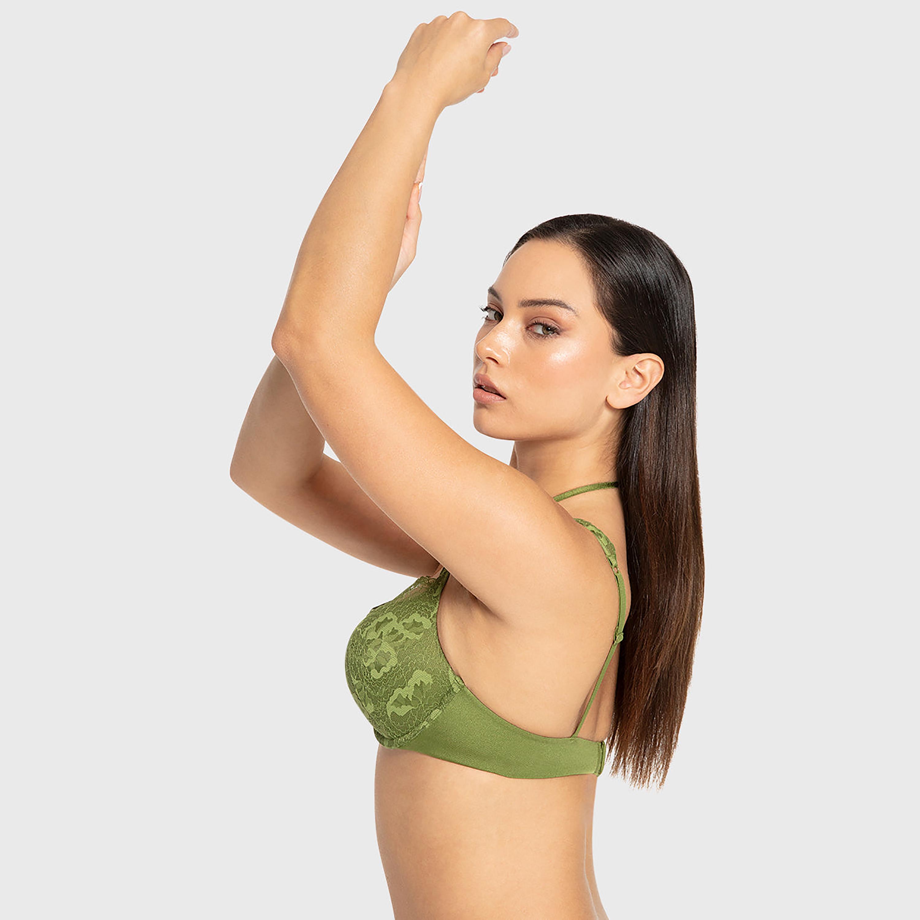 Isla & Evie  Bright Rose Wired High Support Padded Women's Double Push-Up Plunge Bra-women-clothing-lingerie-bras-image-2