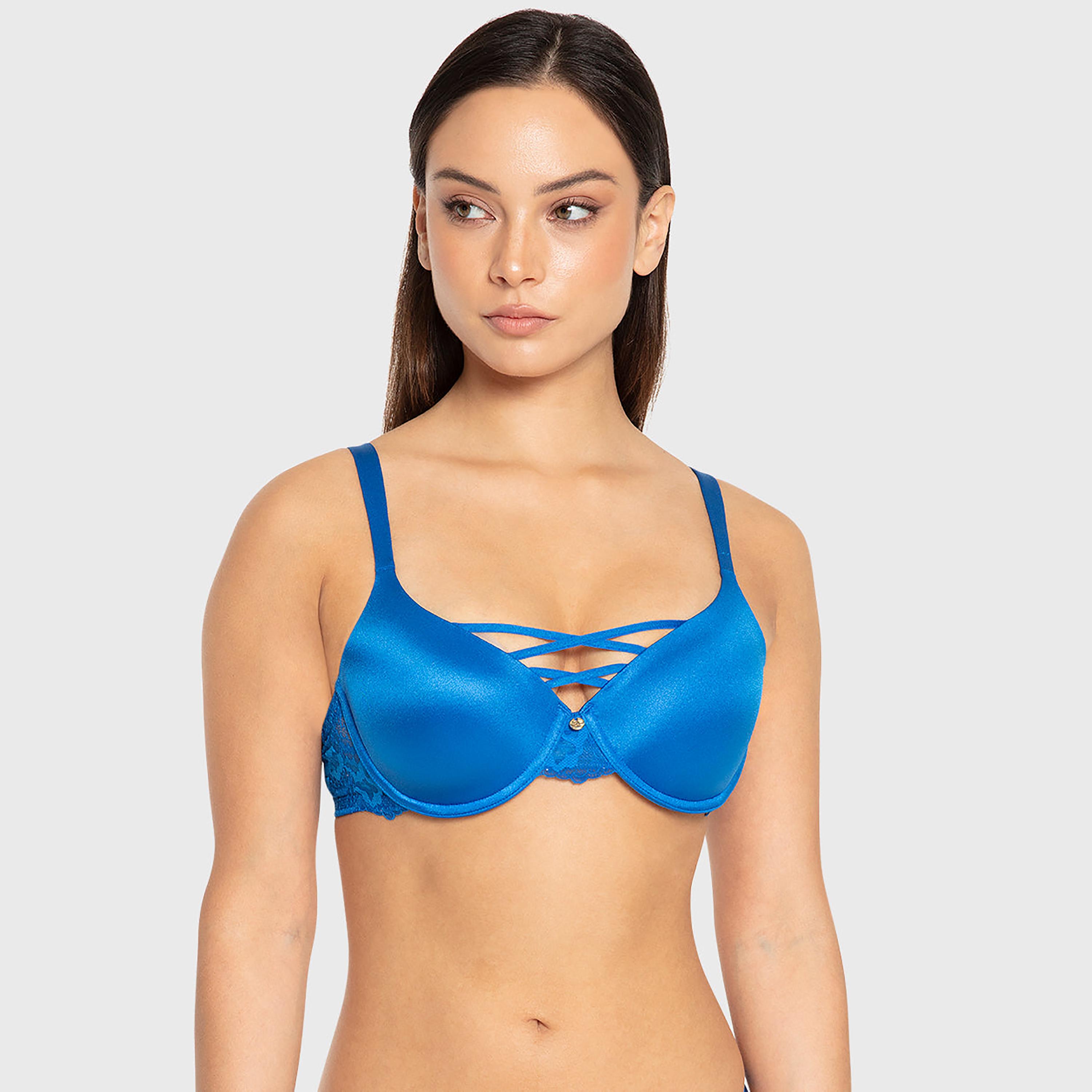 Isla & Evie Sexy Fashion Bright RosePlain Wired Medium Support Light Lined Women's Plunge Bra-women-clothing-lingerie-bras-image-9