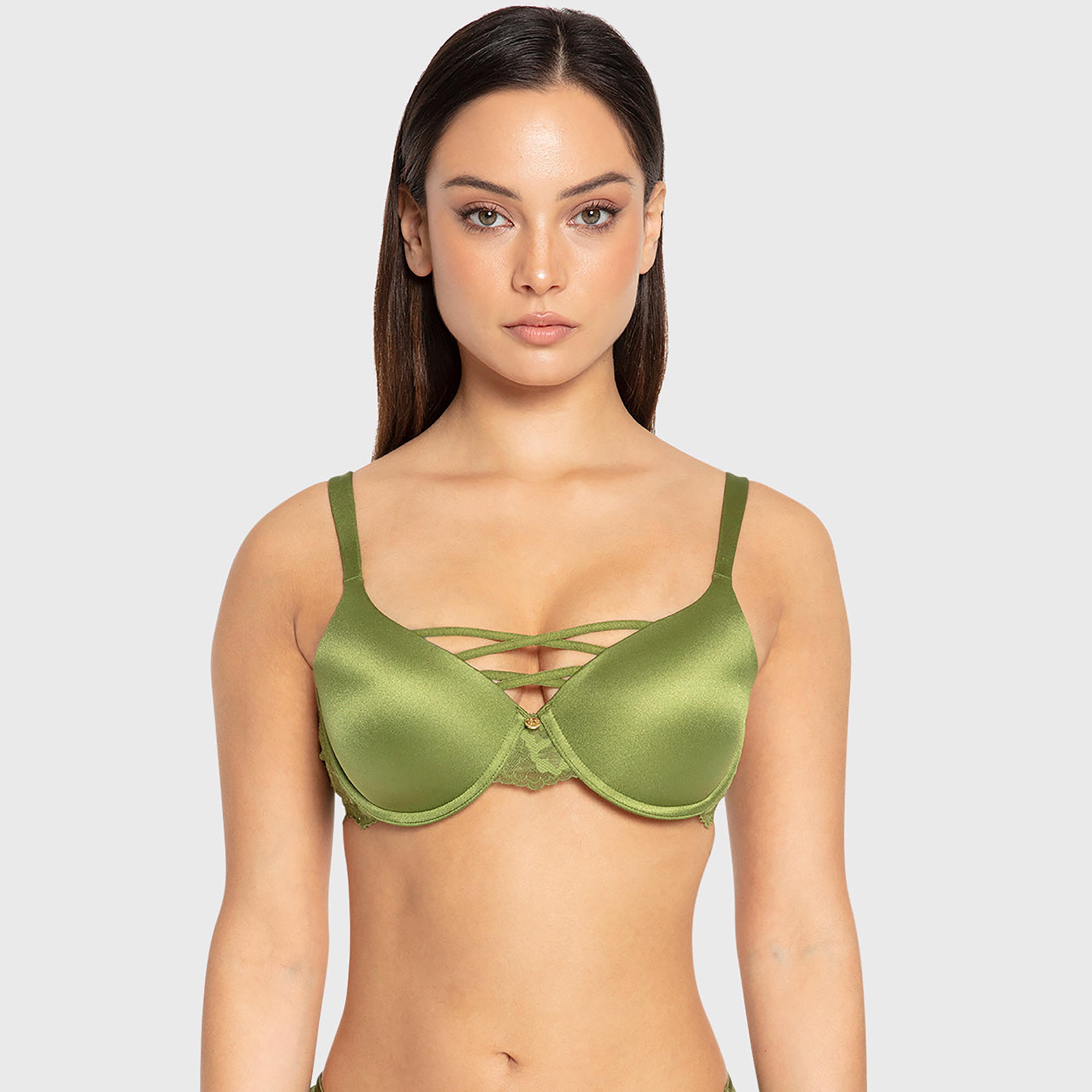 Isla & Evie Sexy Fashion Bright RosePlain Wired Medium Support Light Lined Women's Plunge Bra-women-clothing-lingerie-bras-image-5