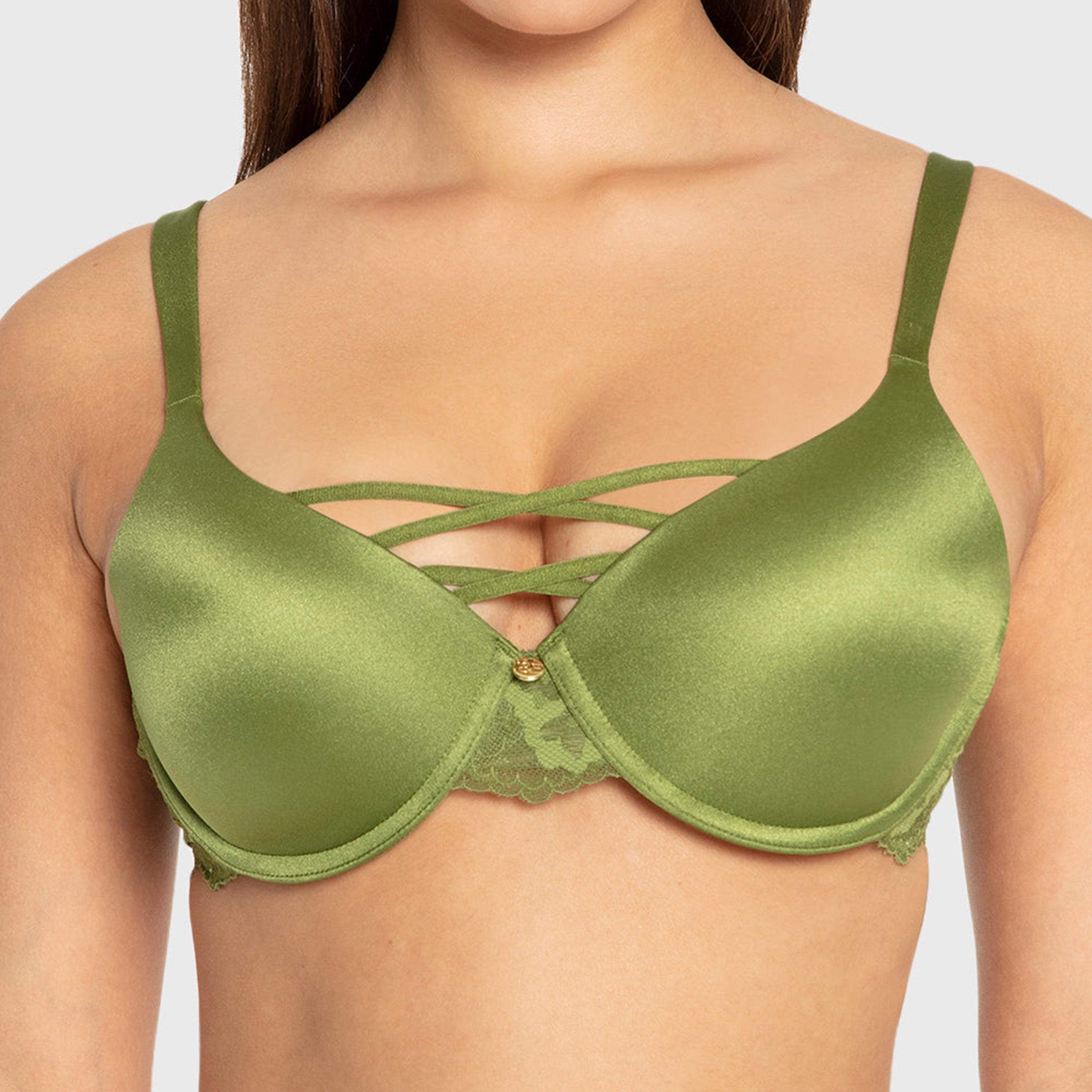 Isla & Evie Sexy Fashion Bright RosePlain Wired Medium Support Light Lined Women's Plunge Bra-women-clothing-lingerie-bras-image-8