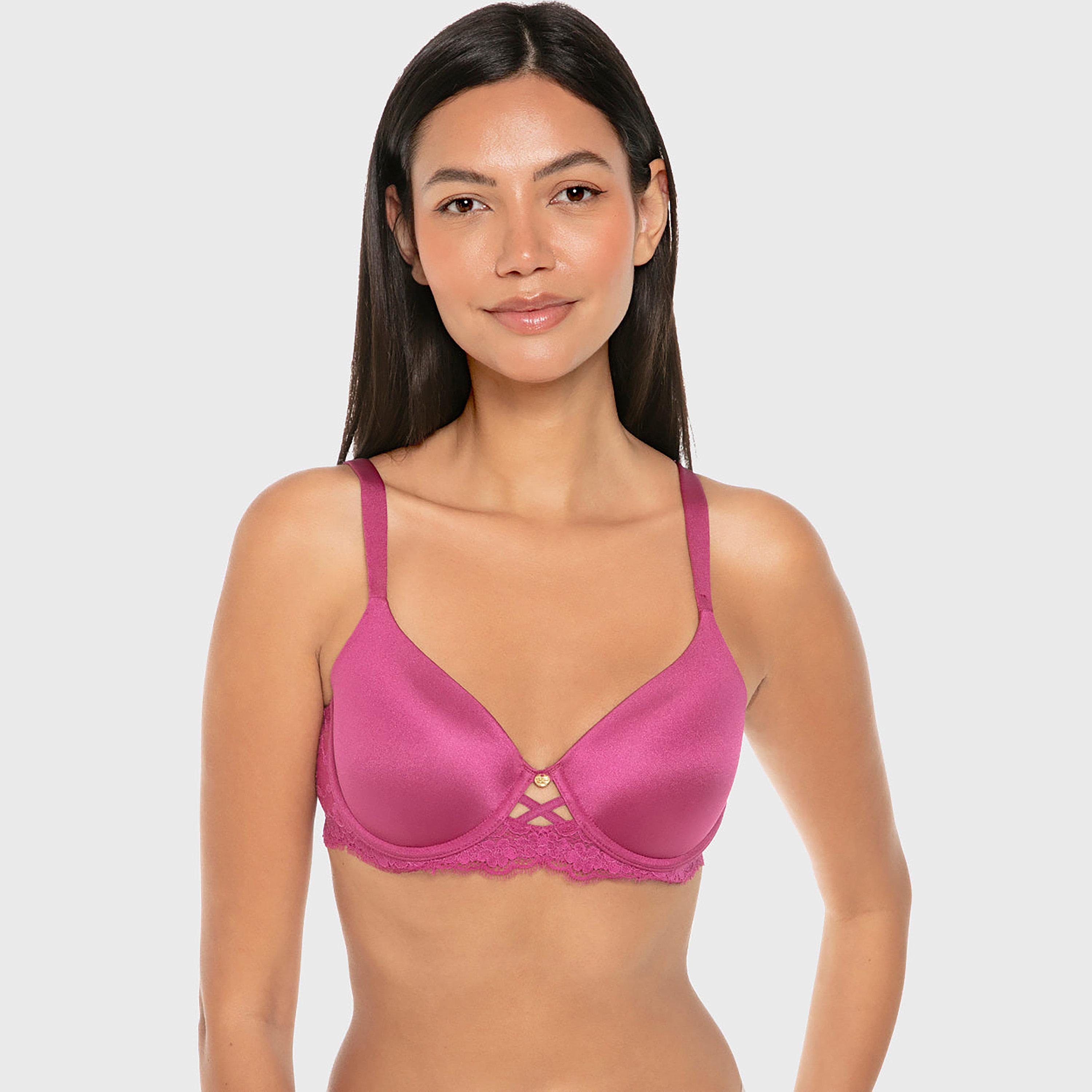 حمالة صدر تيشرت نسائية دانتيل بسلك ودعم متوسط ومبطنة خفيفاً من إيسلا اند إيفي-women-clothing-lingerie-bras-image-1