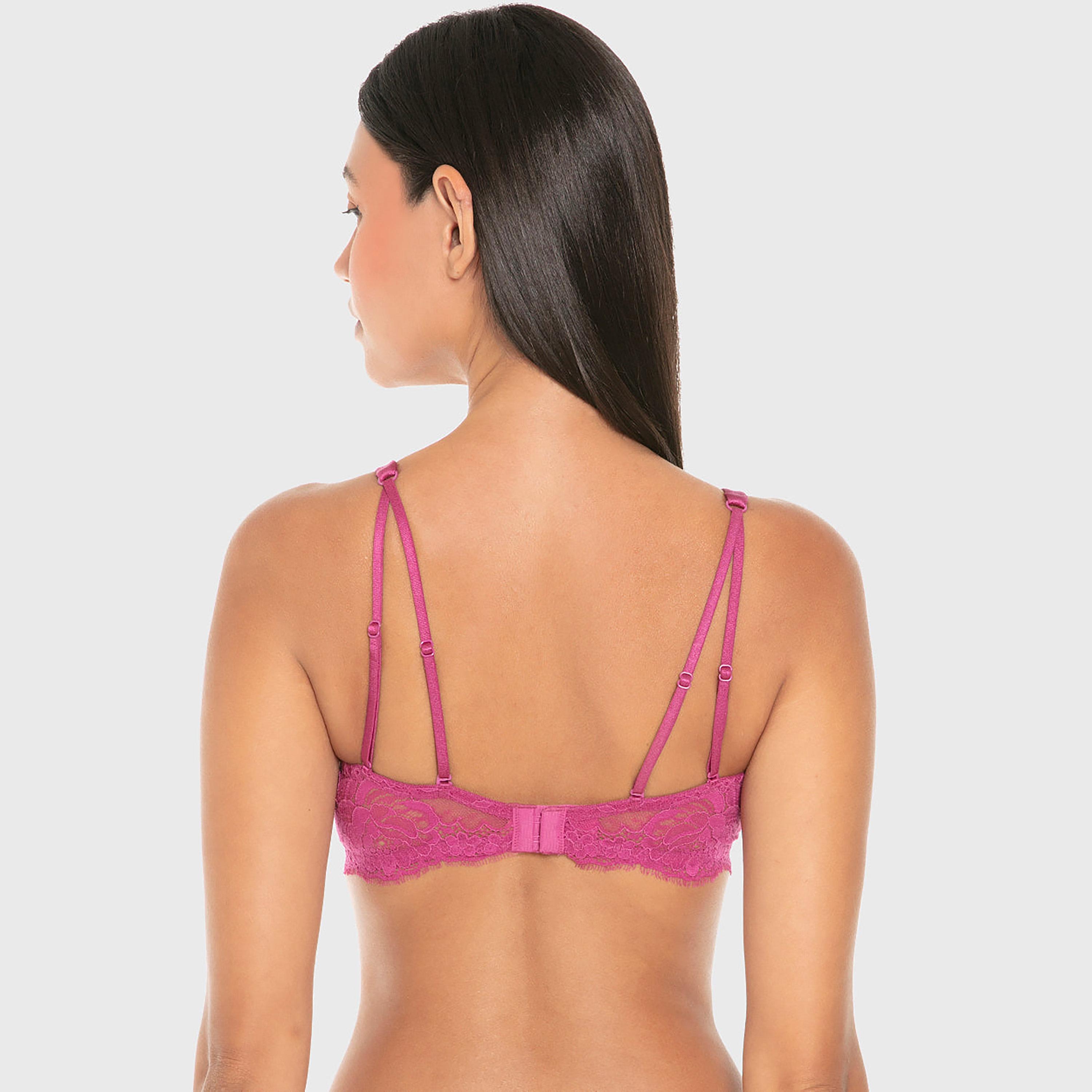 حمالة صدر تيشرت نسائية دانتيل بسلك ودعم متوسط ومبطنة خفيفاً من إيسلا اند إيفي-women-clothing-lingerie-bras-image-4