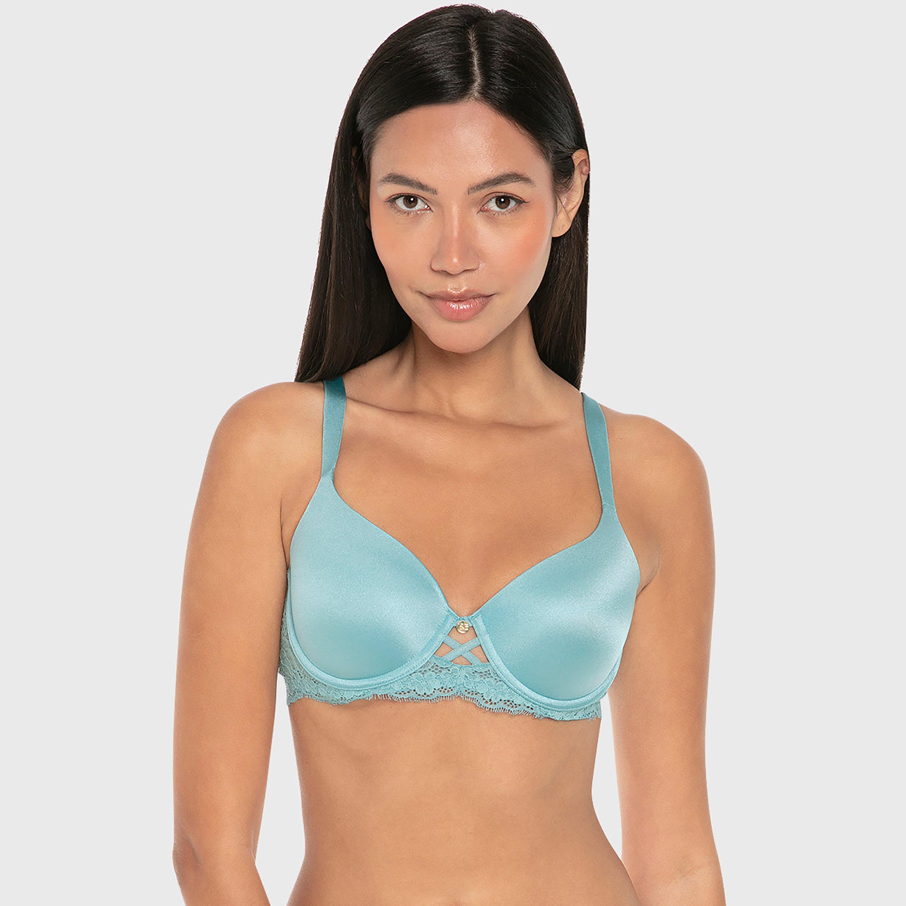 حمالة صدر تيشرت نسائية دانتيل بسلك ودعم متوسط ومبطنة خفيفاً من إيسلا اند إيفي-women-clothing-lingerie-bras-image-1