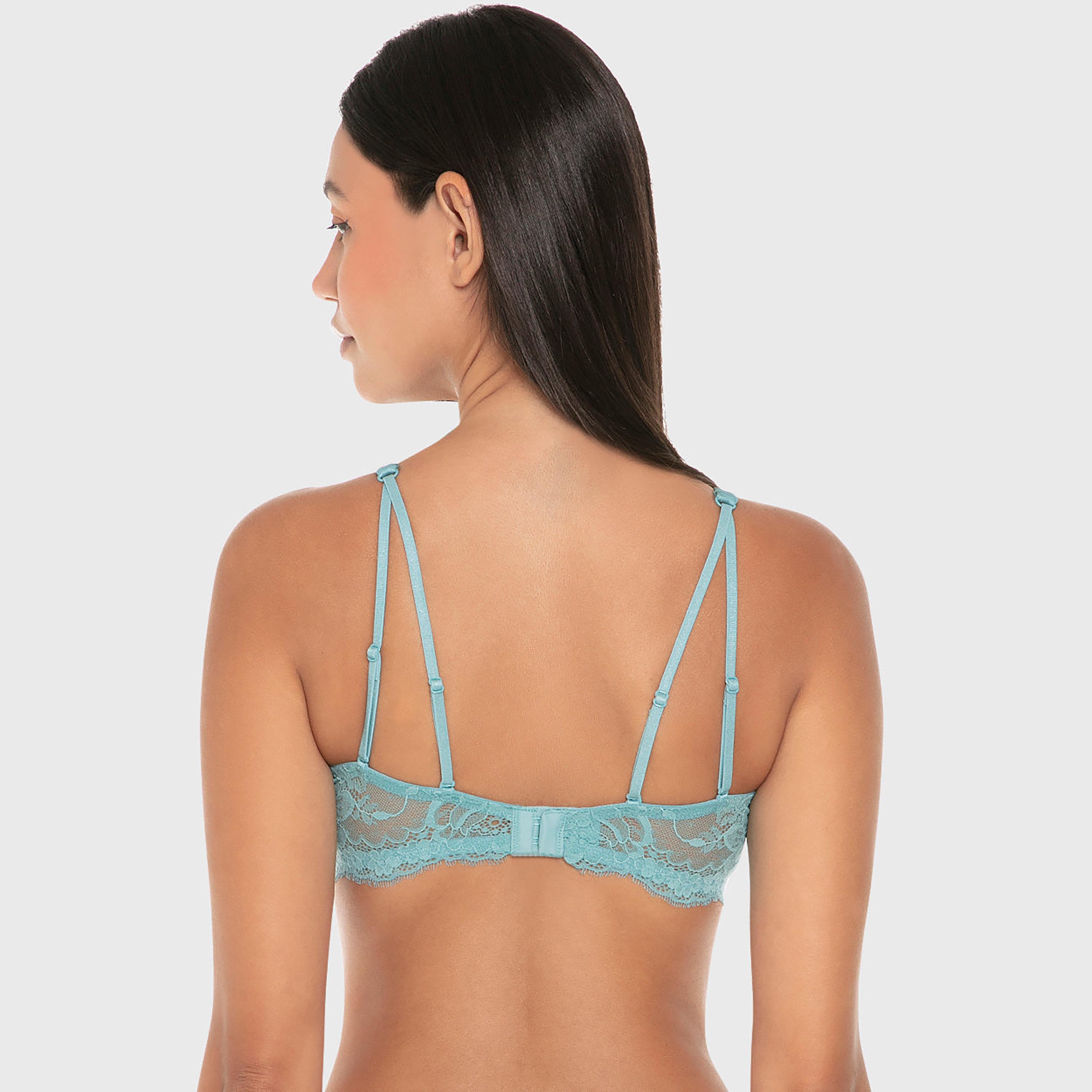 حمالة صدر تيشرت نسائية دانتيل بسلك ودعم متوسط ومبطنة خفيفاً من إيسلا اند إيفي-women-clothing-lingerie-bras-image-4