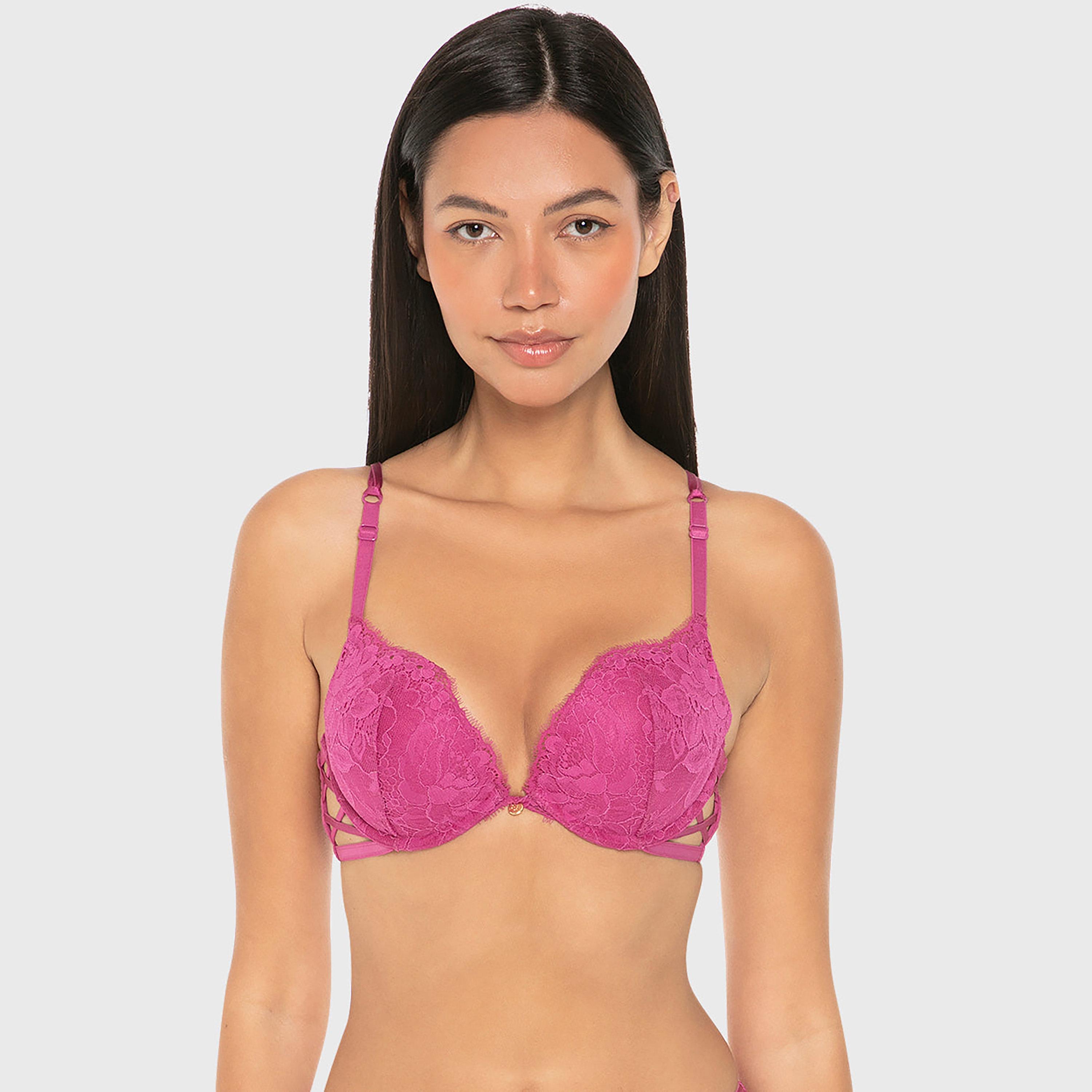 Isla & Evie Luxe Fashion Lace Wired High Support Gel Padding Women's Push-Up Plunge Bra-women-clothing-lingerie-bras-image-1