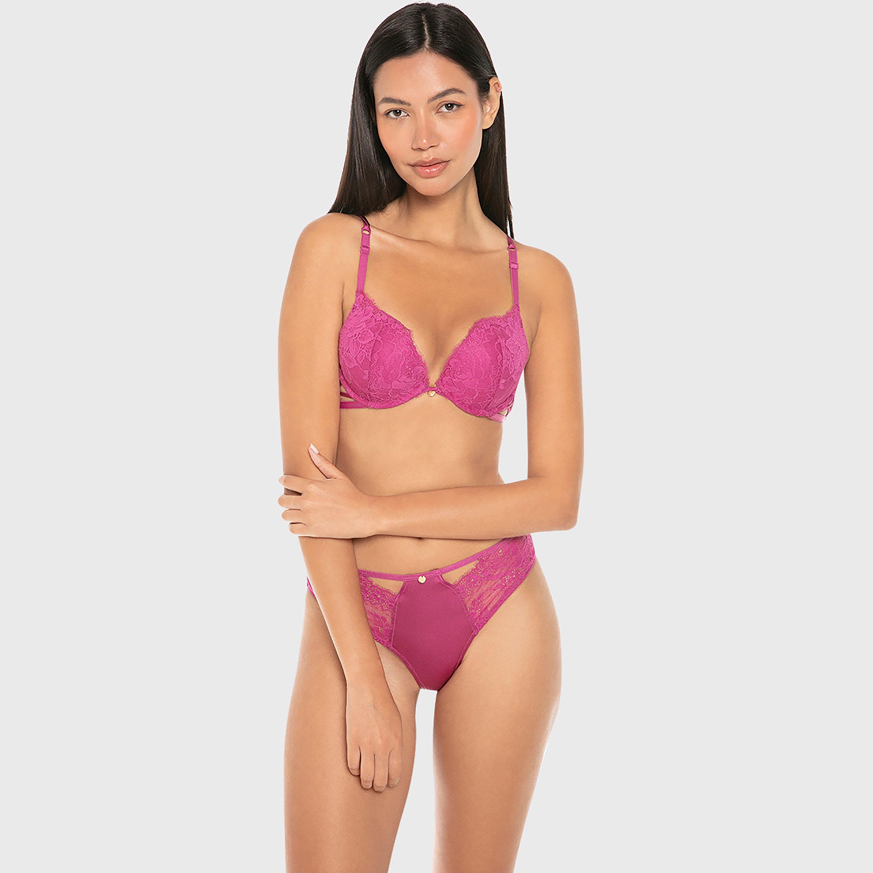 Isla & Evie Luxe Fashion Lace Wired High Support Gel Padding Women's Push-Up Plunge Bra-women-clothing-lingerie-bras-image-3