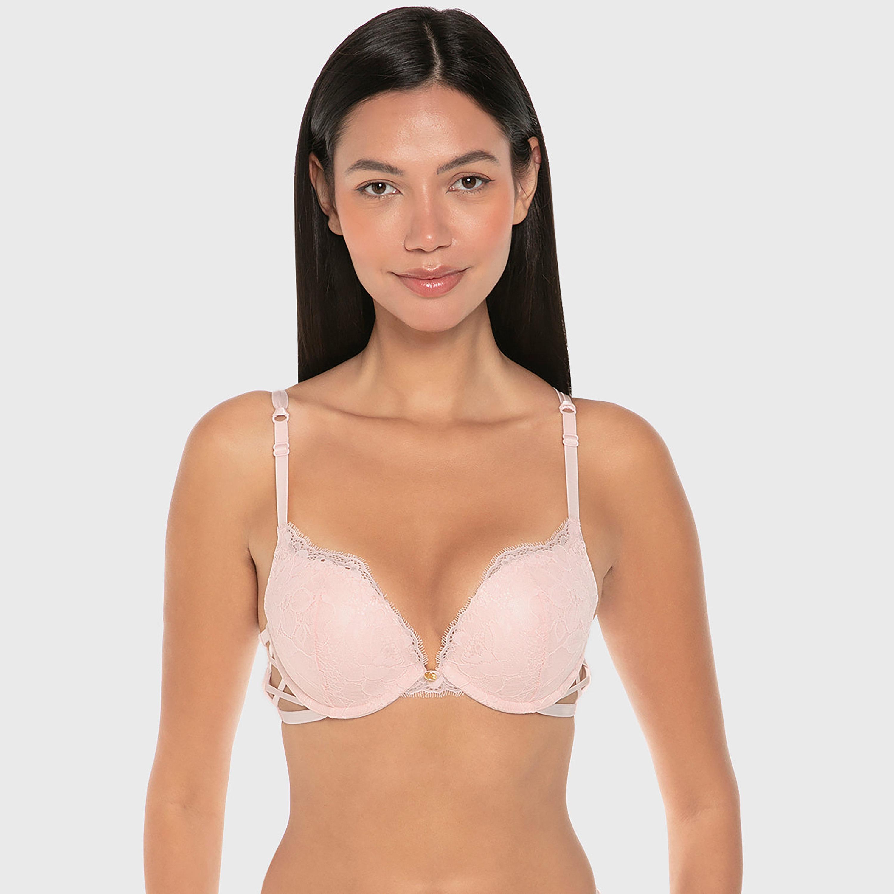 Isla & Evie Luxe Fashion Lace Wired High Support Gel Padding Women's Push-Up Plunge Bra-women-clothing-lingerie-bras-image-1