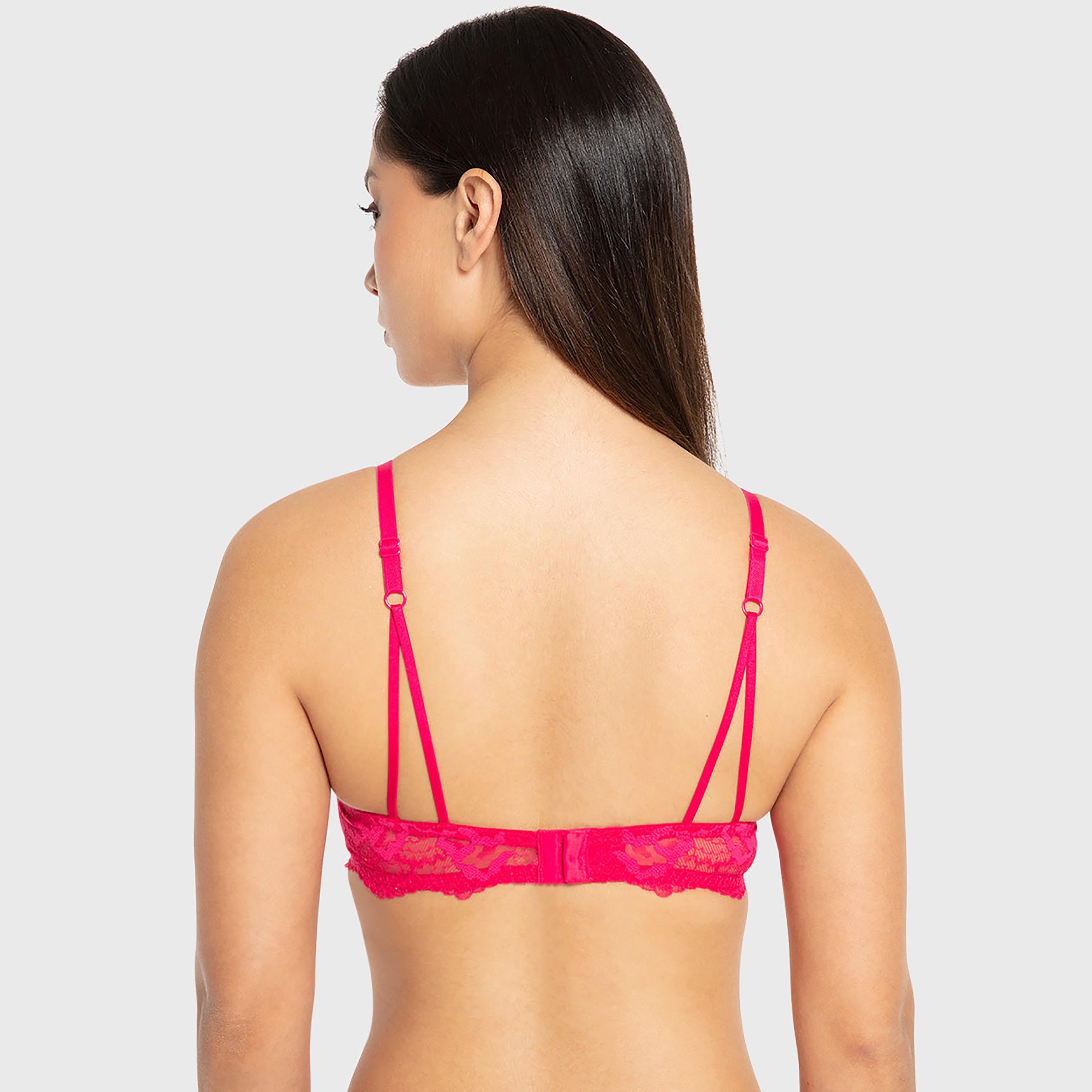 حمالة صدر بلانج سادة لون وردي مشرق ودعم عال وحشوة جل وسلك سفلي من إيسلا آند إيفي-women-clothing-lingerie-bras-image-3