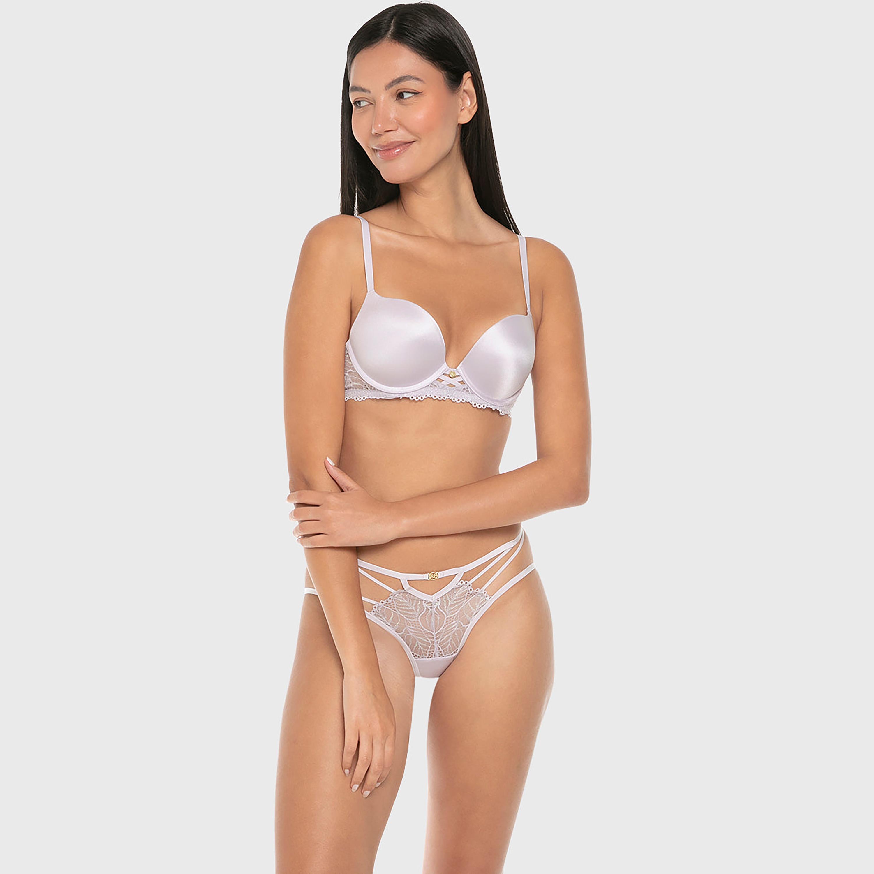 Isla & Evie Luxe Fashion Lace Wired High Support Gel Padding Women's Push-Up Plunge Bra-women-clothing-lingerie-bras-image-3