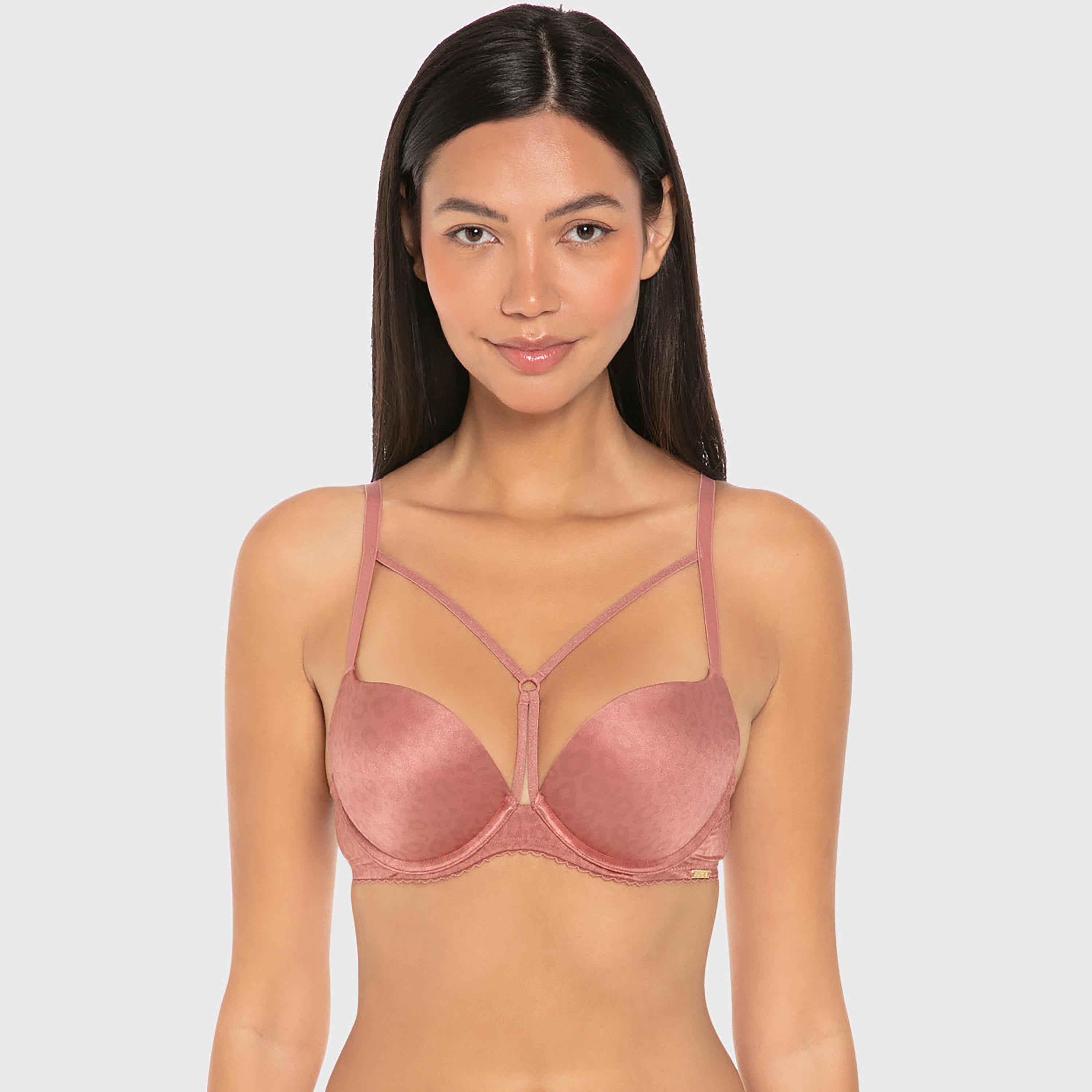 Isla & Evie Animal Print Wired High Support Gel Padding Women's Push-Up Plunge Bra-women-clothing-lingerie-bras-image-1