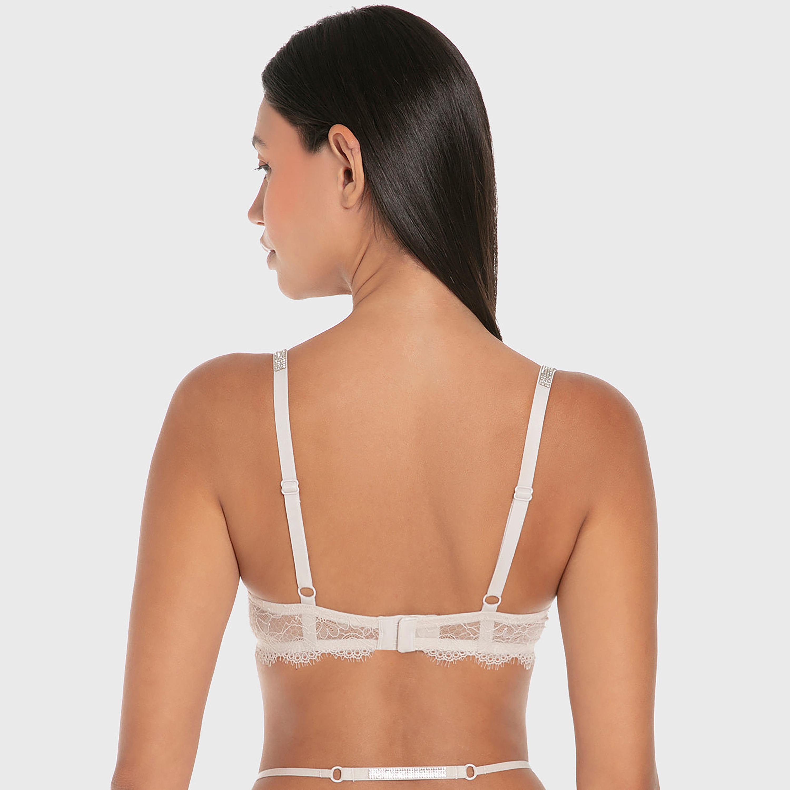 حمالة صدر دبل بوش أب بلونج (فتحة رقبة منخفضة) نسائية دانتيل بسلك ودعم عالي ومبطنة لوكس فاشن من إيسلا اند إيفي-women-clothing-lingerie-bras-image-4