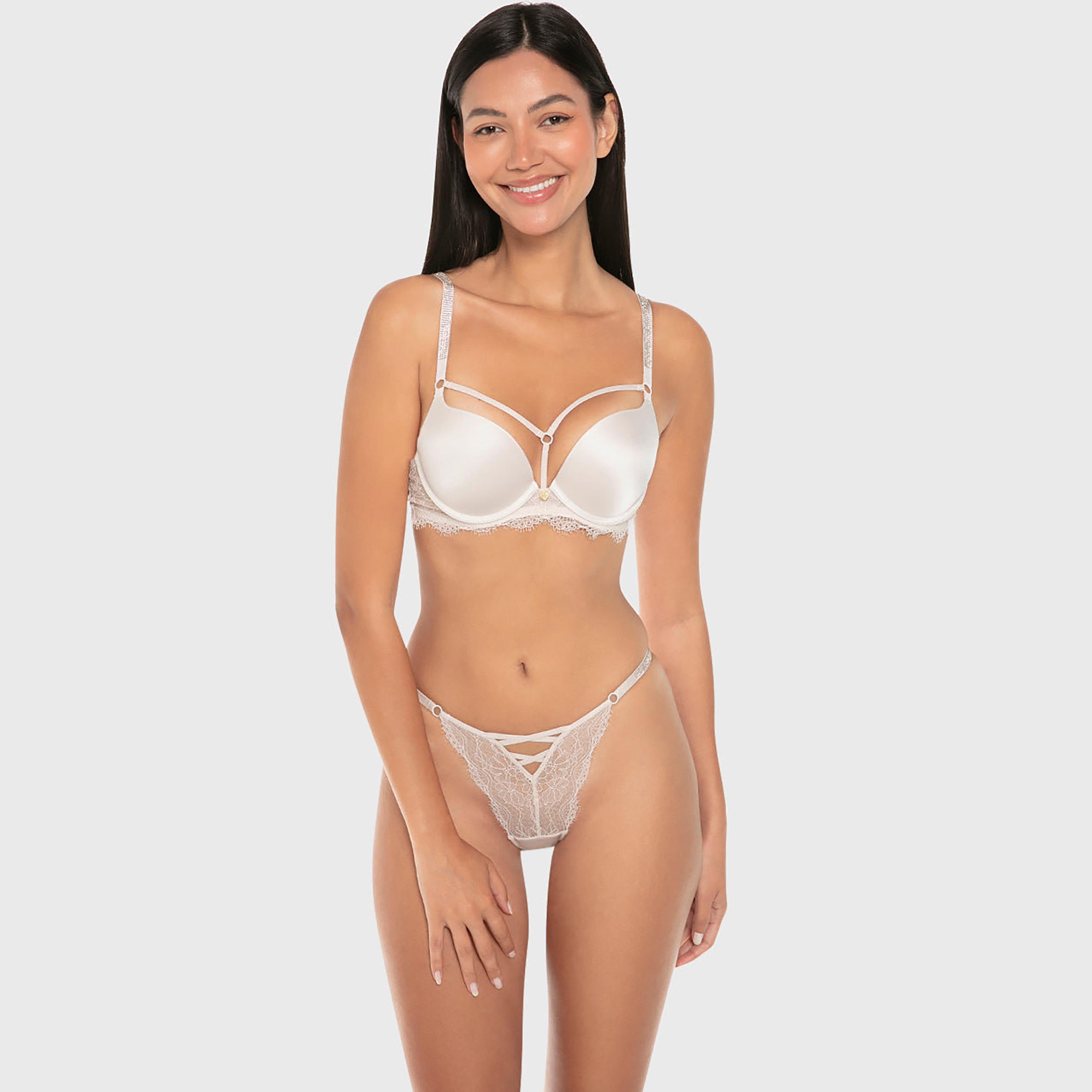 Isla & Evie Luxe Fashion Lace Wired High Support Gel Padding Women's Push-Up Plunge Bra-women-clothing-lingerie-bras-image-3