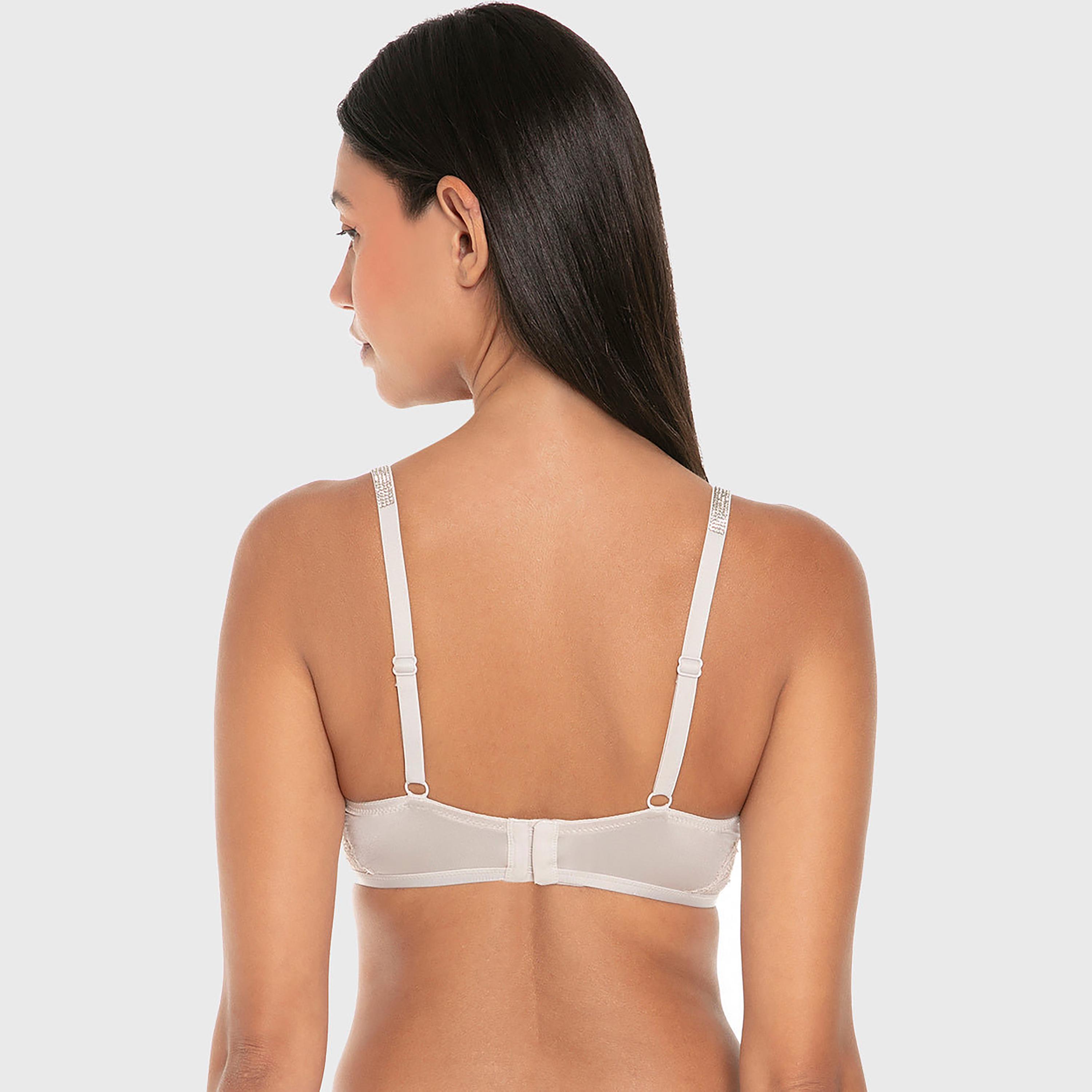 حمالة صدر تيشرت نسائية دانتيل بسلك ودعم متوسط ومبطنة خفيفاً من إيسلا اند إيفي-women-clothing-lingerie-bras-image-4