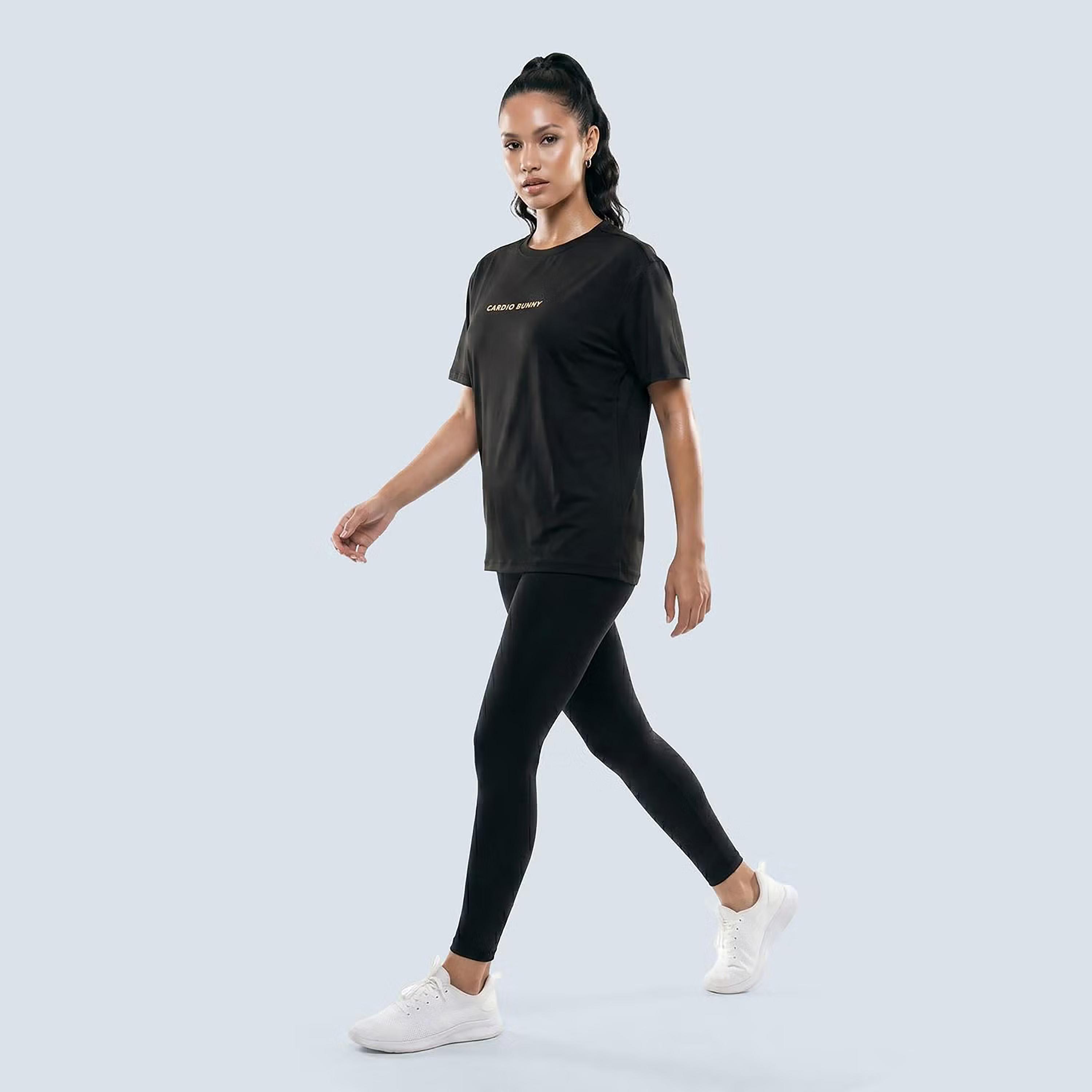 Cardio Bunny Graphic Print Crew Neck Short Sleeves Women's Regular T-Shirt-women-clothing-tshirts-image-2
