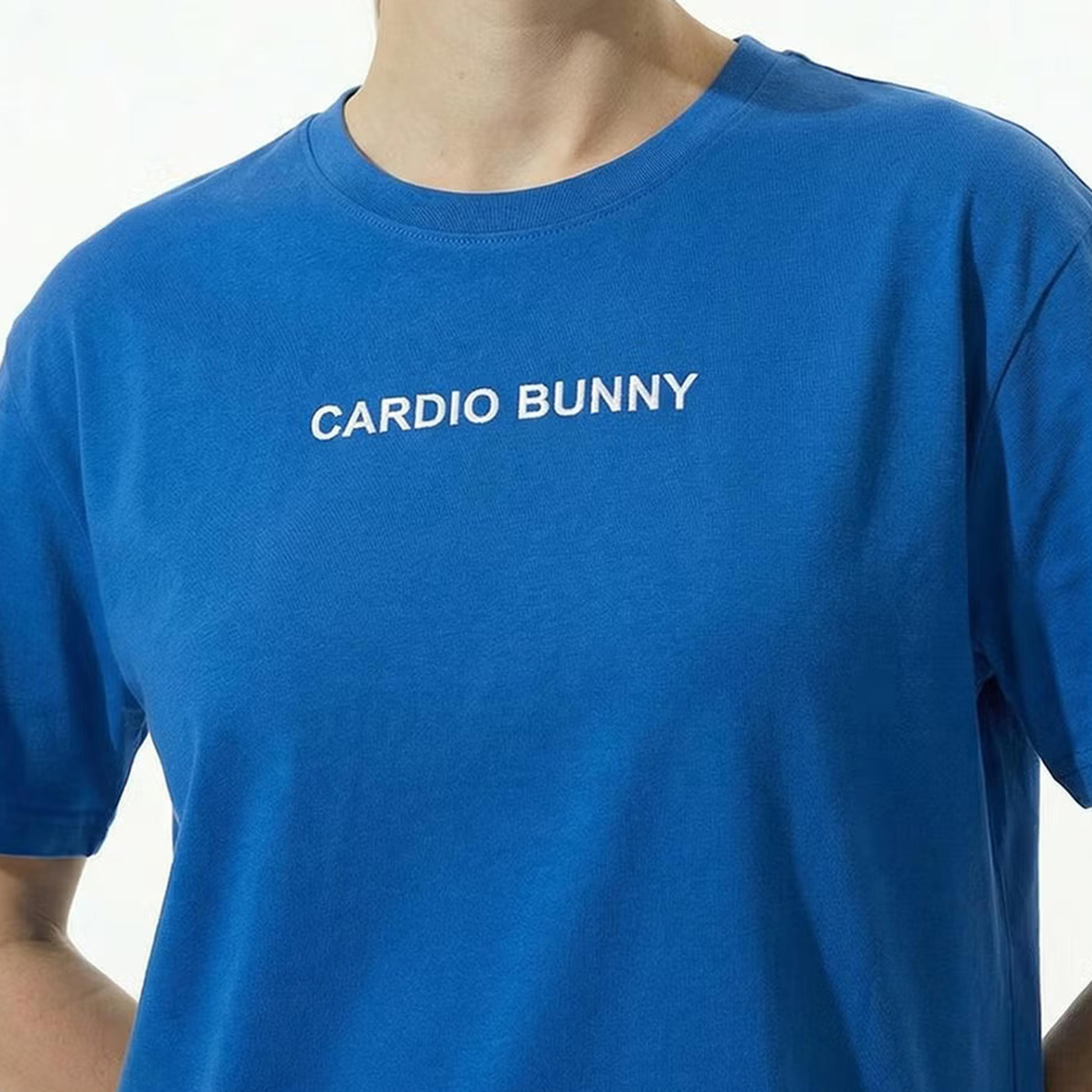Cardio Bunny Graphic Print Crew Neck Drop Sleeves Women's Regular T-Shirt-women-clothing-tshirts-image-2