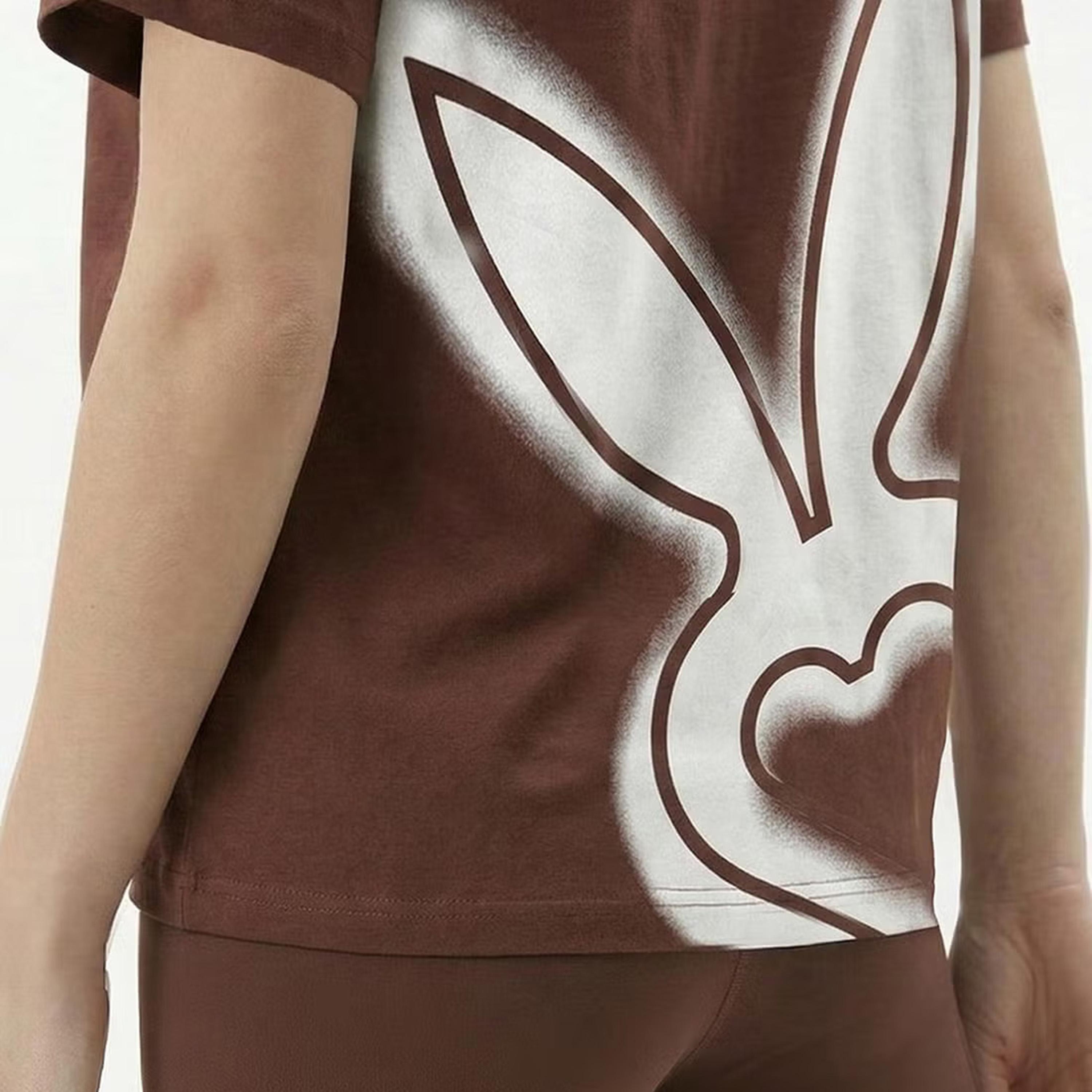 Cardio Bunny Graphic Print Crew Neck Drop Sleeves Women's Regular T-Shirt-women-clothing-tshirts-image-2