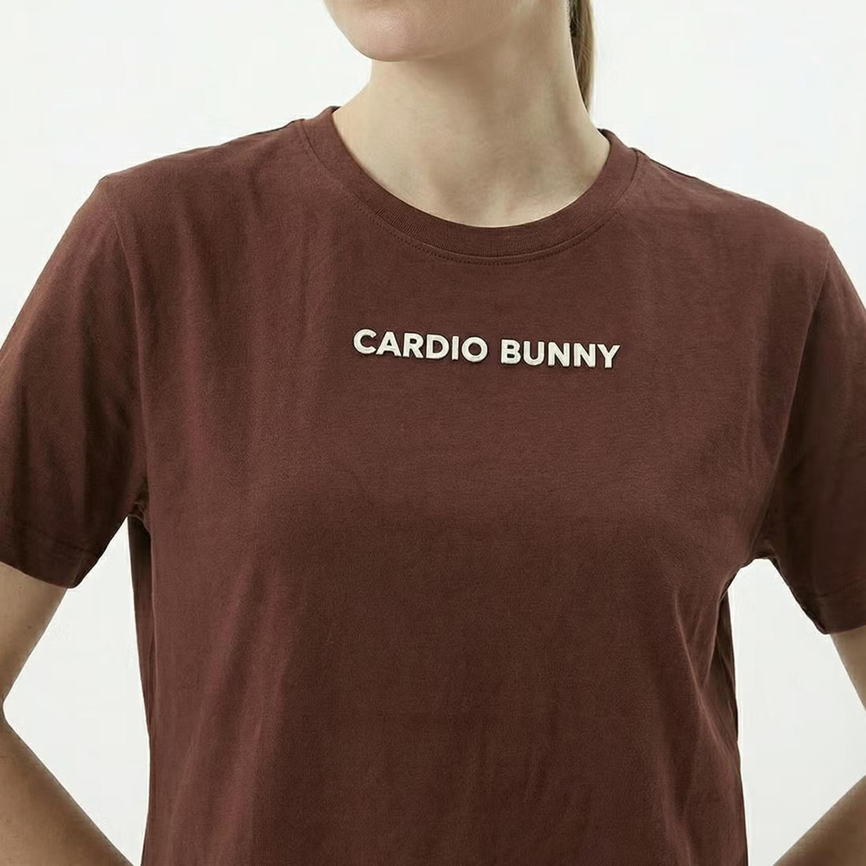 Cardio Bunny Graphic Print Crew Neck Drop Sleeves Women's Regular T-Shirt-women-clothing-tshirts-image-5