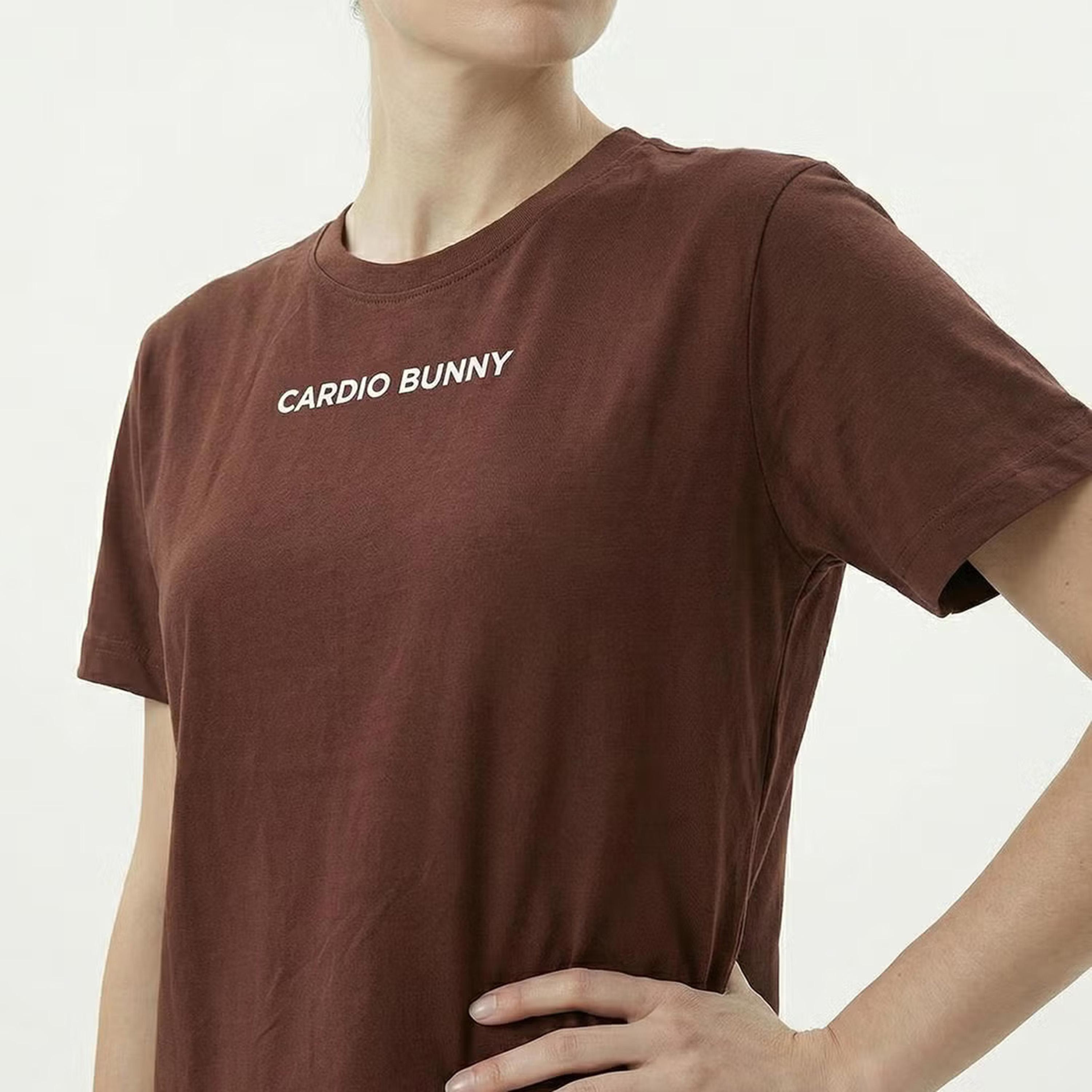 Cardio Bunny Graphic Print Crew Neck Drop Sleeves Women's Regular T-Shirt-women-clothing-tshirts-image-6