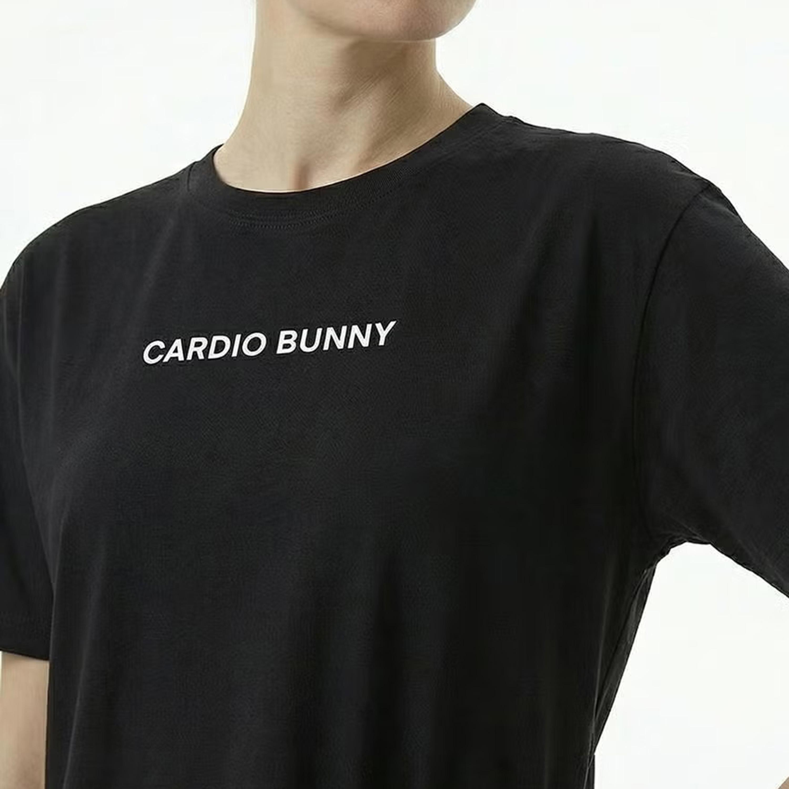 Cardio Bunny Graphic Print Crew Neck Drop Sleeves Women's Regular T-Shirt-women-clothing-tshirts-image-2