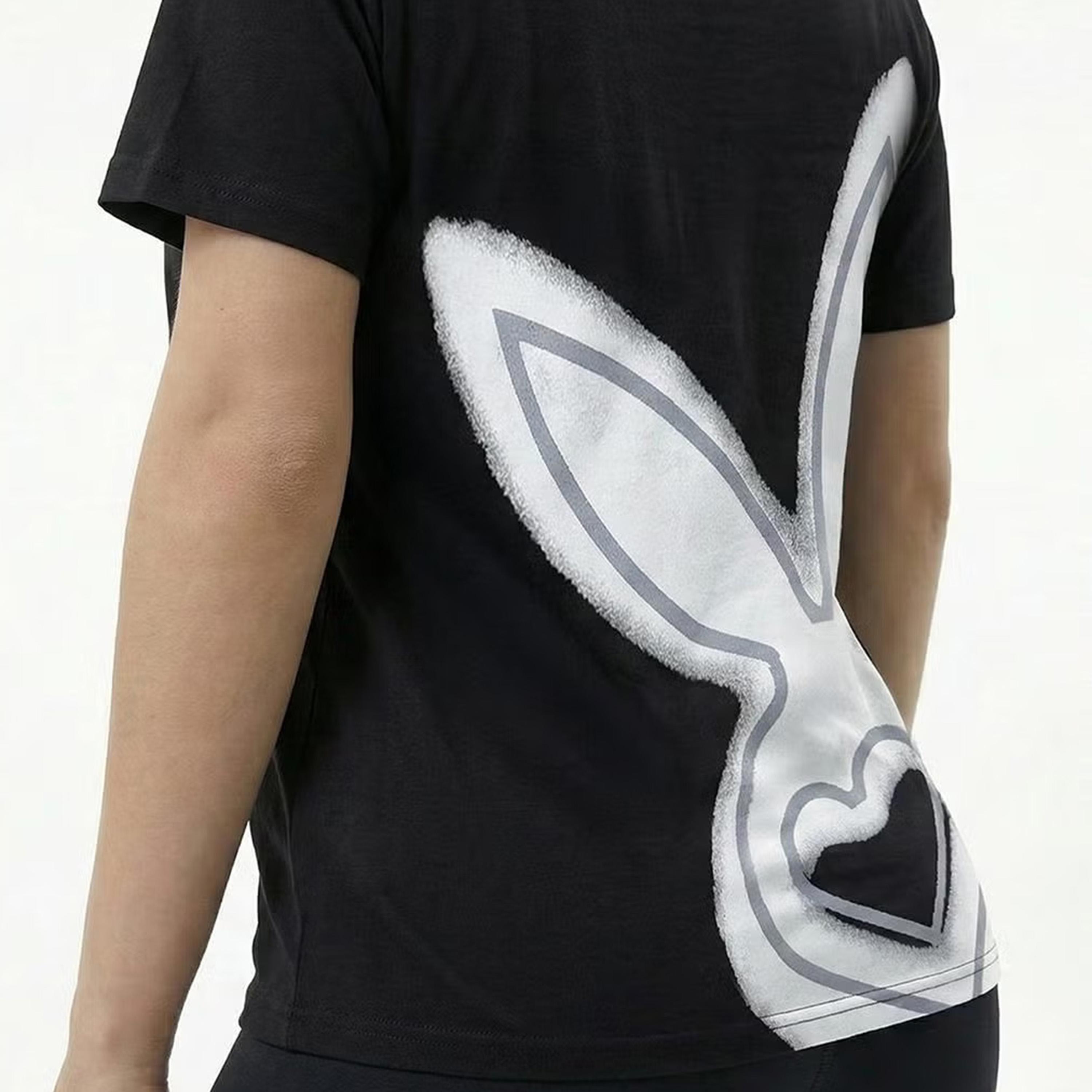 Cardio Bunny Graphic Print Crew Neck Drop Sleeves Women's Regular T-Shirt-women-clothing-tshirts-image-5
