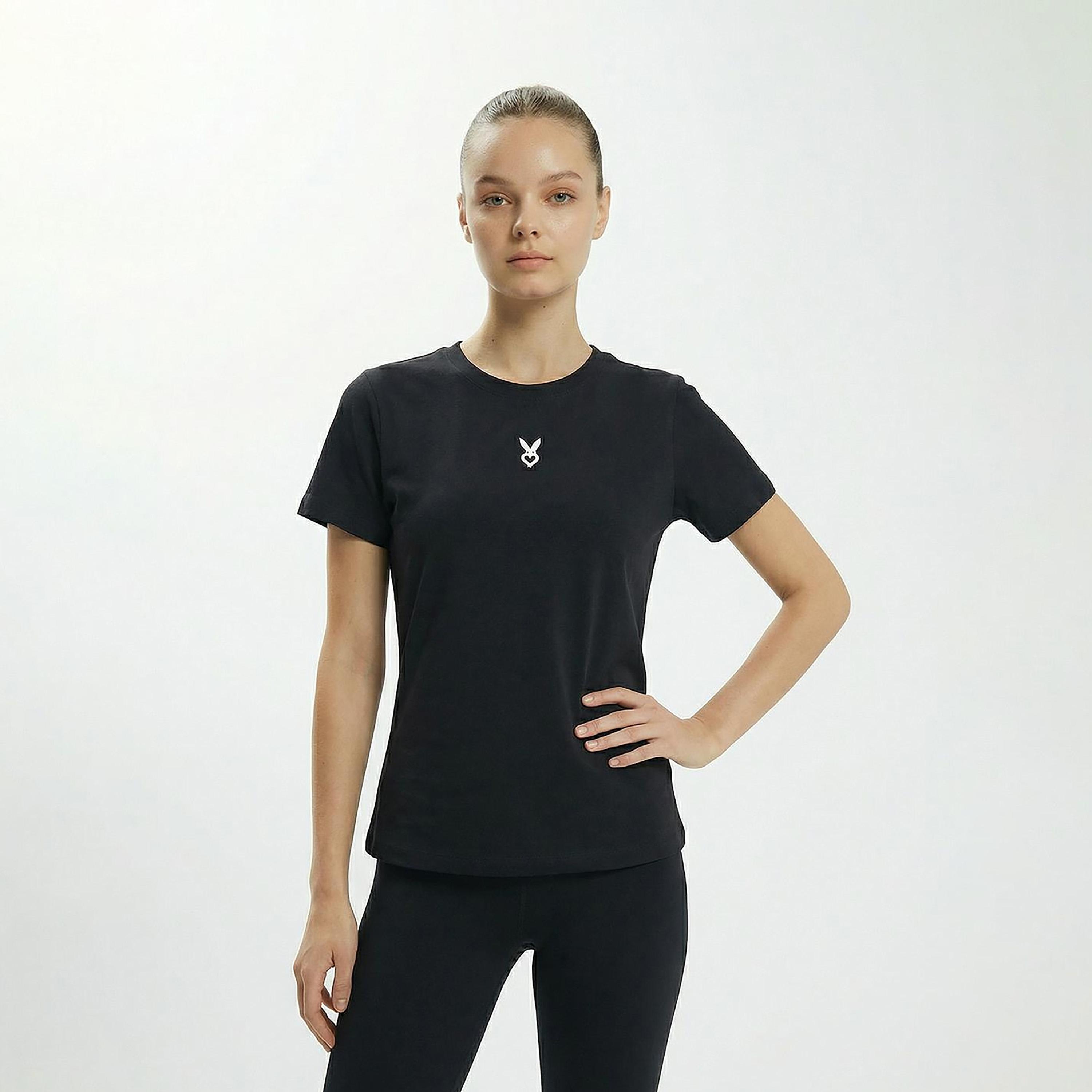 Cardio Bunny Logo Print Crew Neck Short Sleeves Women's Regular T-Shirt-women-clothing-tshirts-image-1