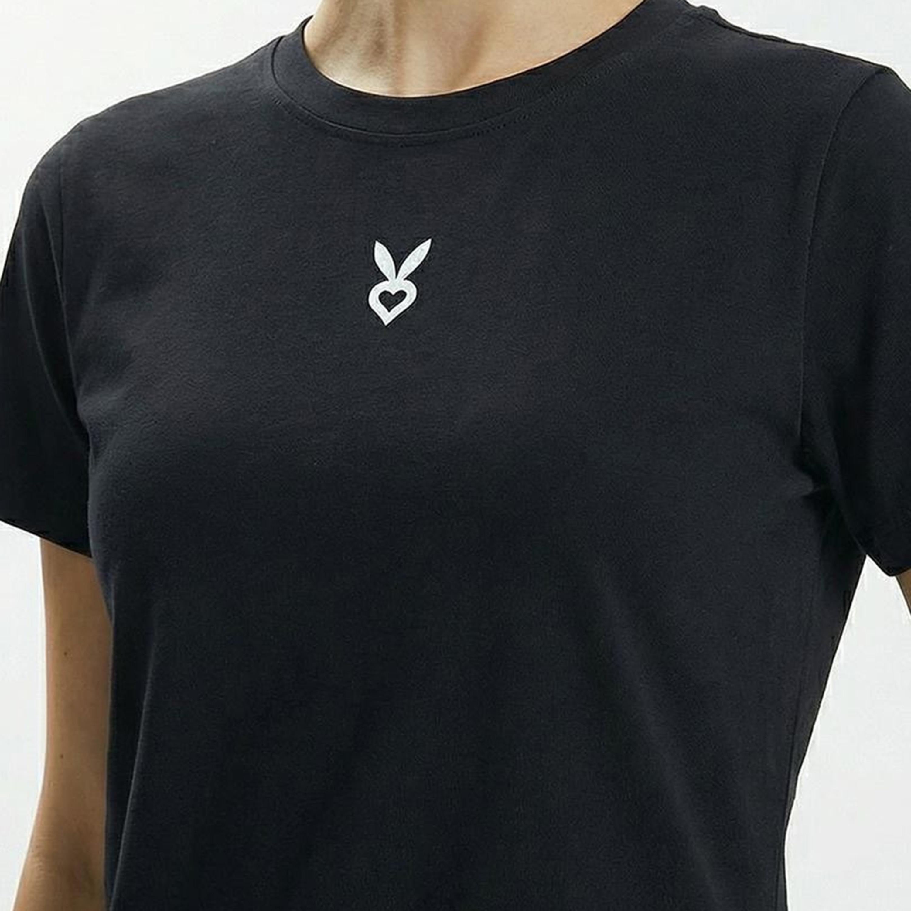 Cardio Bunny Logo Print Crew Neck Short Sleeves Women's Regular T-Shirt-women-clothing-tshirts-image-3