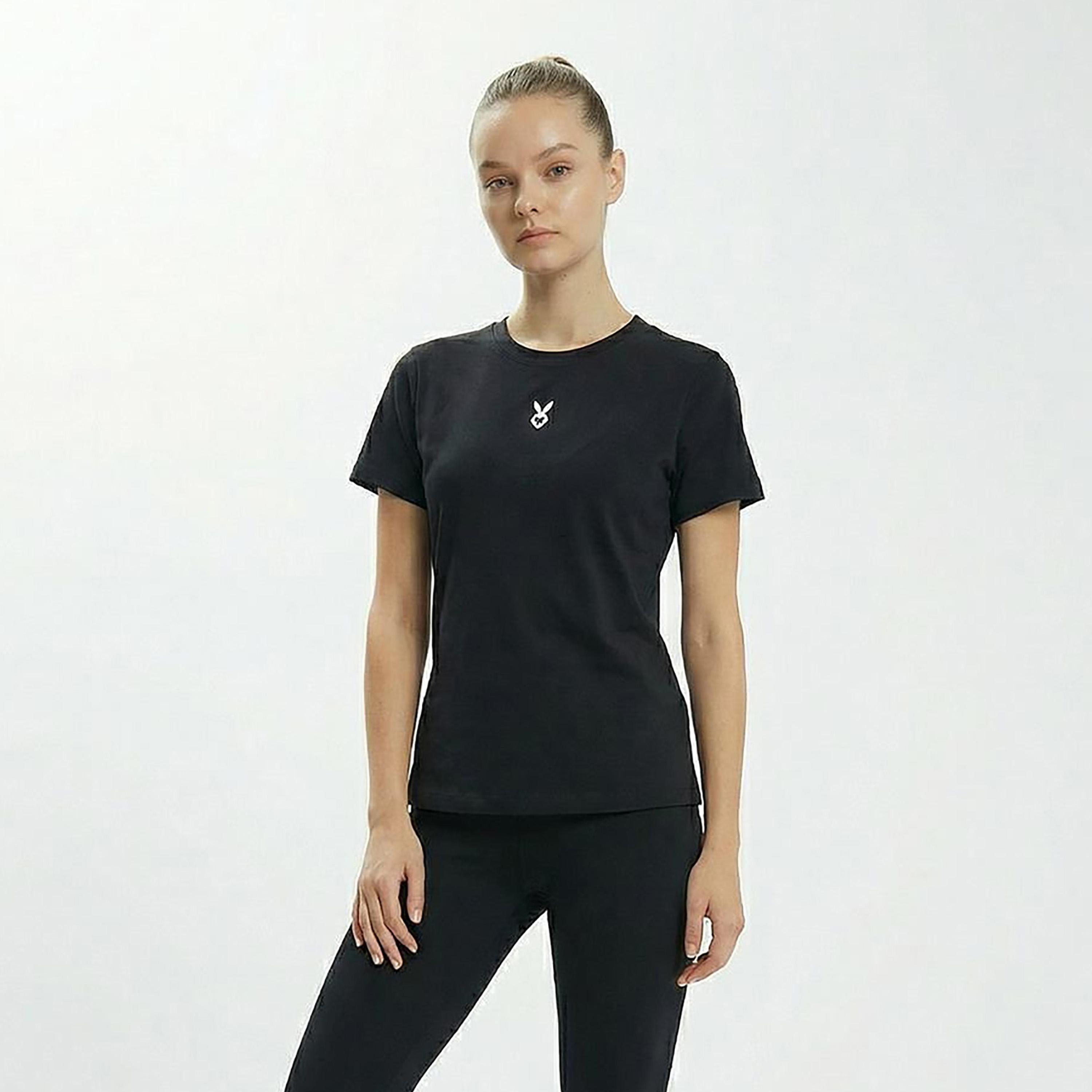 Cardio Bunny Logo Print Crew Neck Short Sleeves Women's Regular T-Shirt-women-clothing-tshirts-image-6