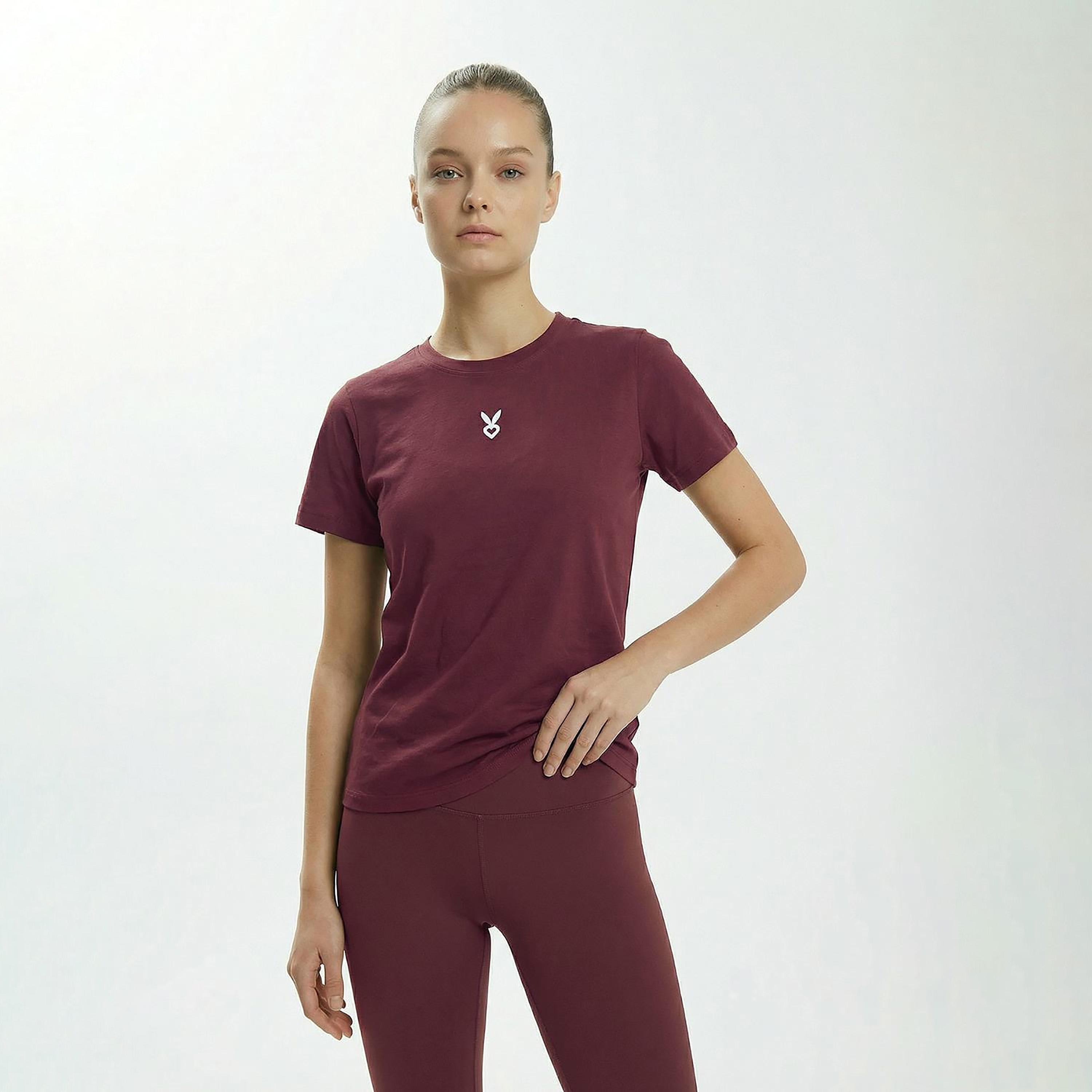 Cardio Bunny Logo Print Crew Neck Short Sleeves Women's Regular T-Shirt-women-clothing-tshirts-image-1
