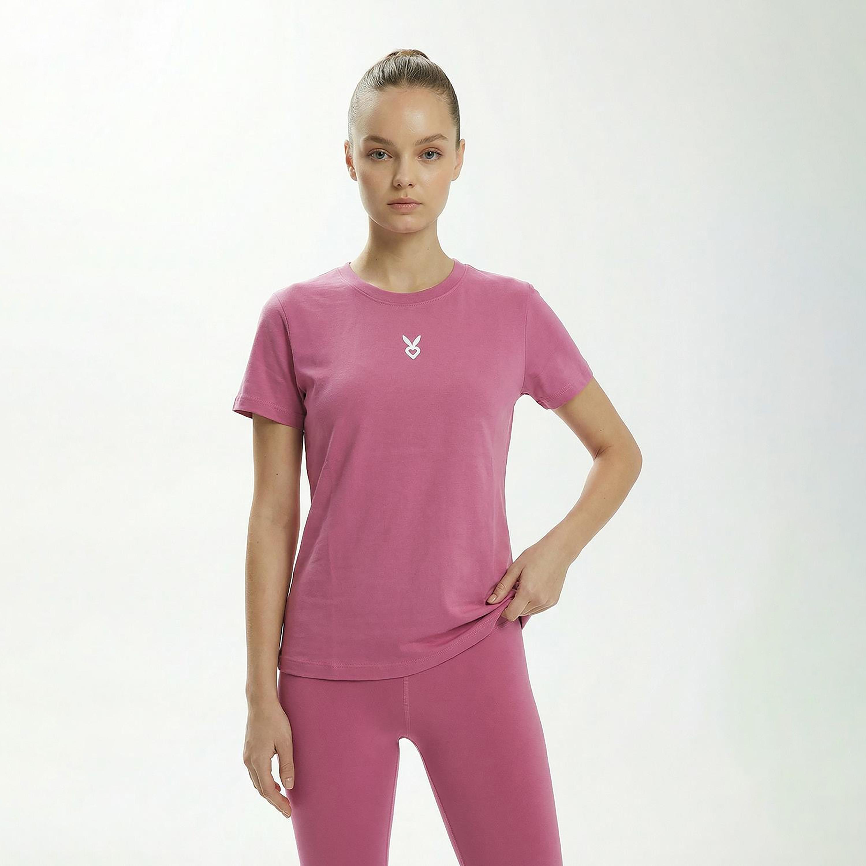 Cardio Bunny Logo Print Crew Neck Short Sleeves Women's Regular T-Shirt-women-clothing-tshirts-image-1