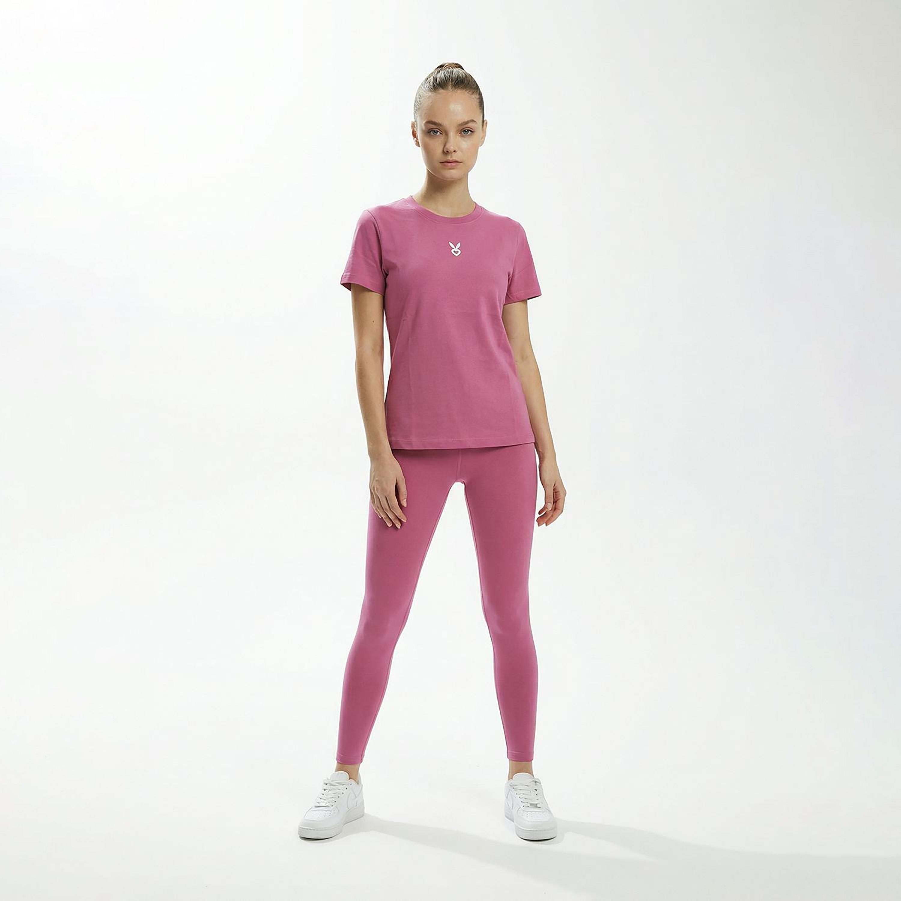 Cardio Bunny Logo Print Crew Neck Short Sleeves Women's Regular T-Shirt-women-clothing-tshirts-image-2