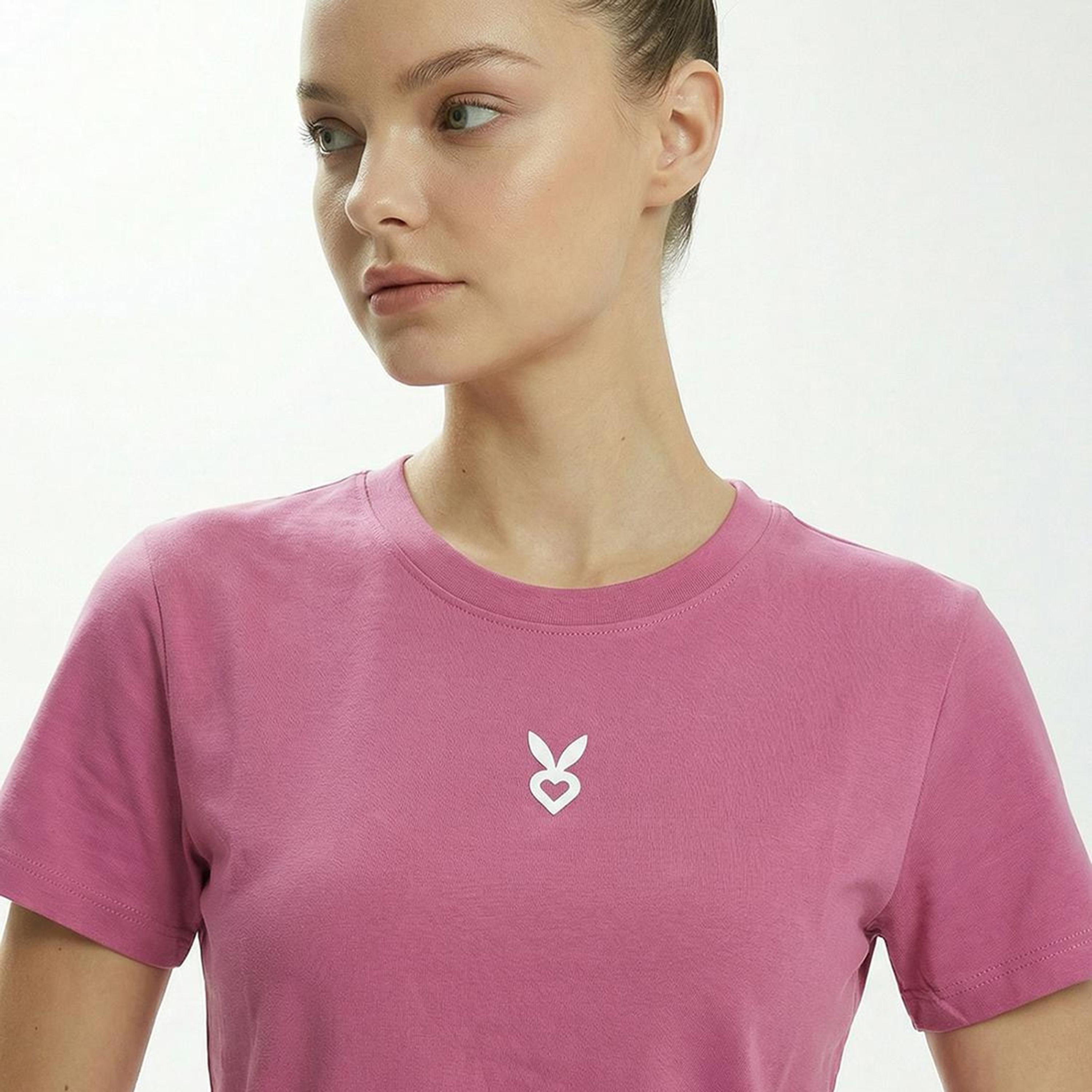 Cardio Bunny Logo Print Crew Neck Short Sleeves Women's Regular T-Shirt-women-clothing-tshirts-image-3