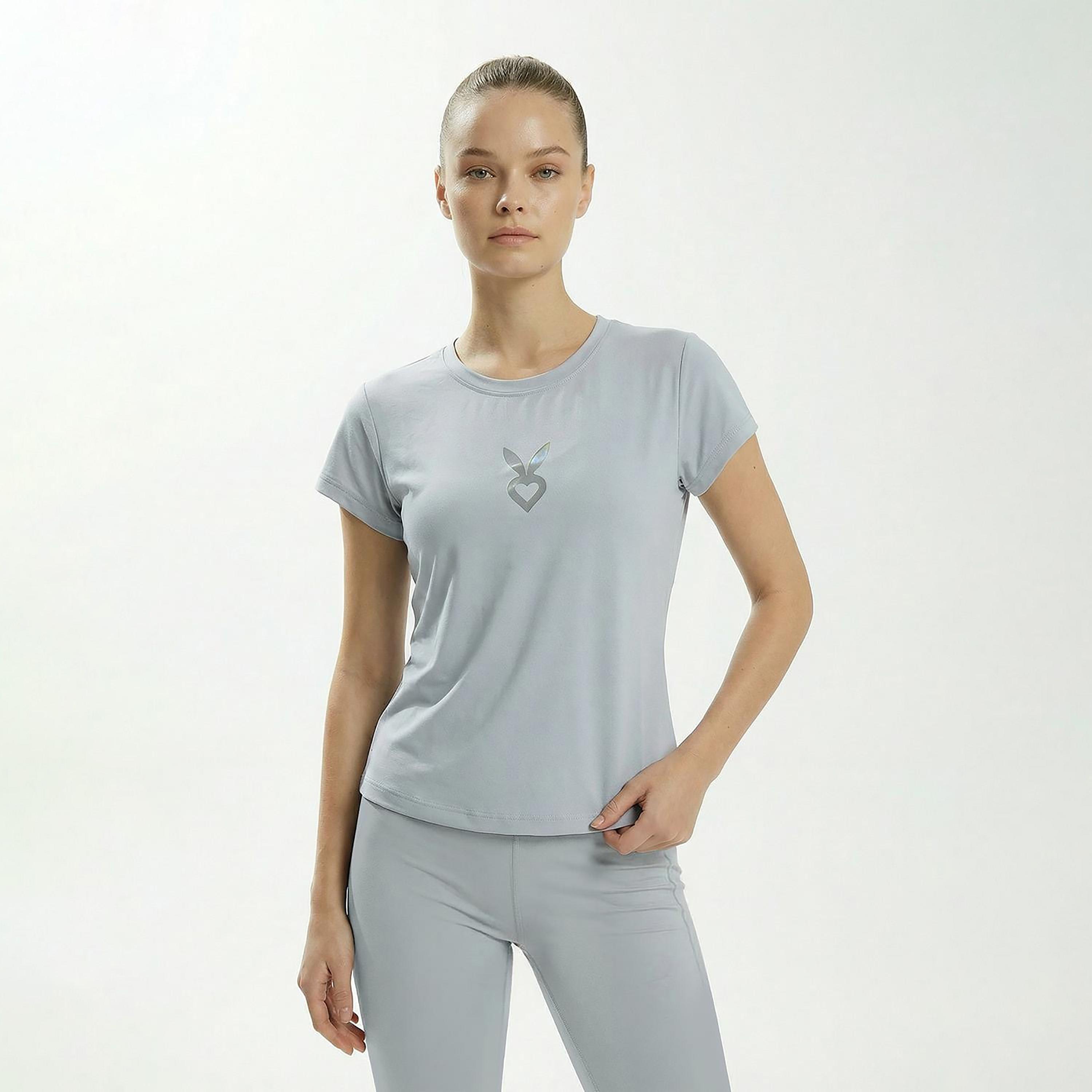 Cardio Bunny Logo Print Crew Neck Short Sleeves Women's Regular T-Shirt-women-clothing-tshirts-image-1