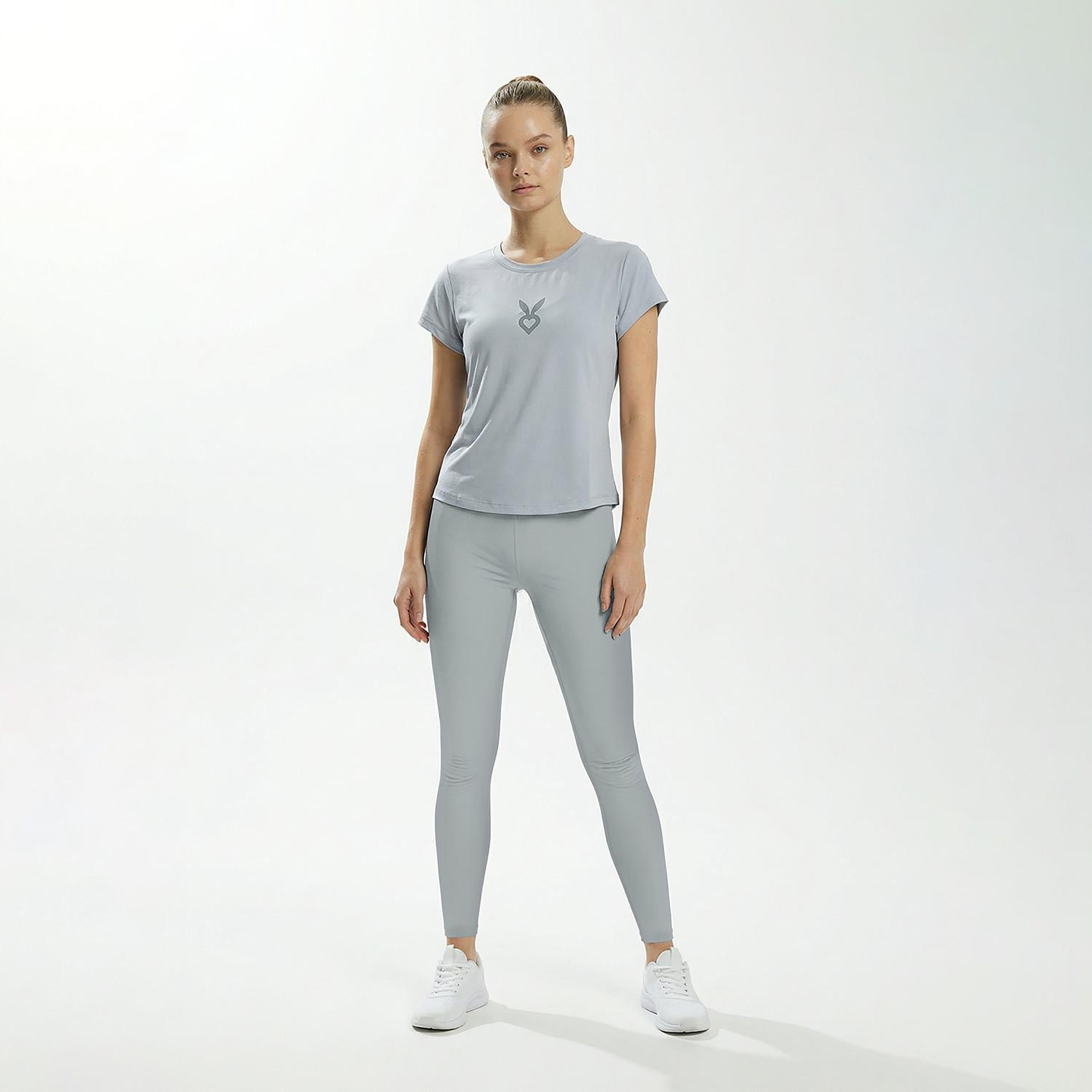 Cardio Bunny Logo Print Crew Neck Short Sleeves Women's Regular T-Shirt-women-clothing-tshirts-image-2