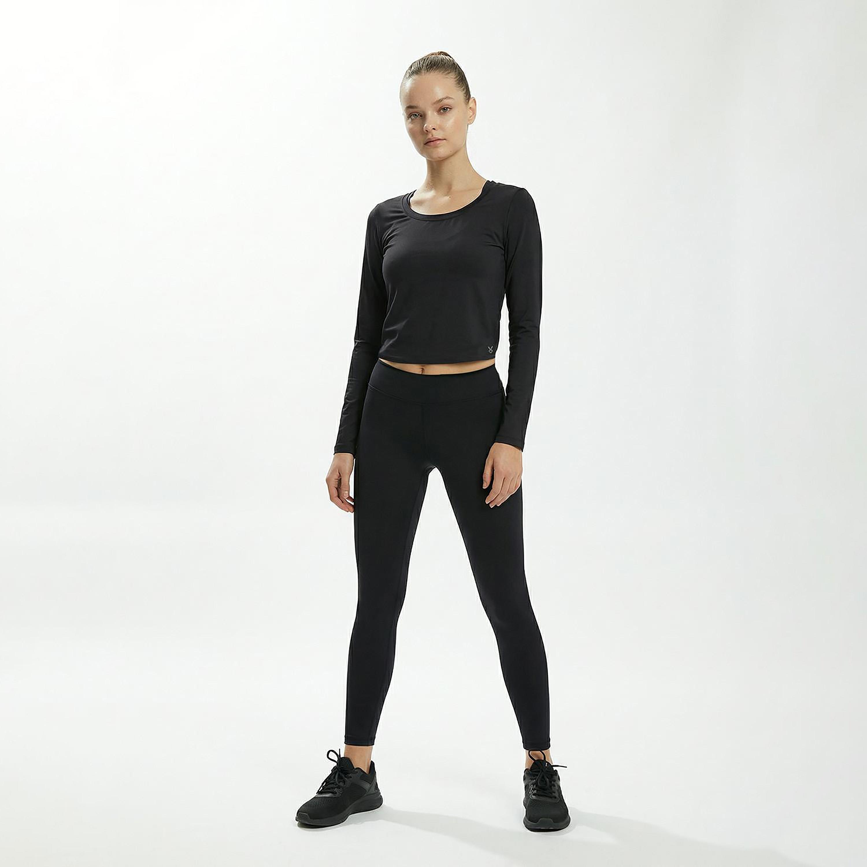 Cardio Bunny Plain Round Neck Long Sleeves Women's Crop T-Shirt-women-clothing-tshirts-image-5