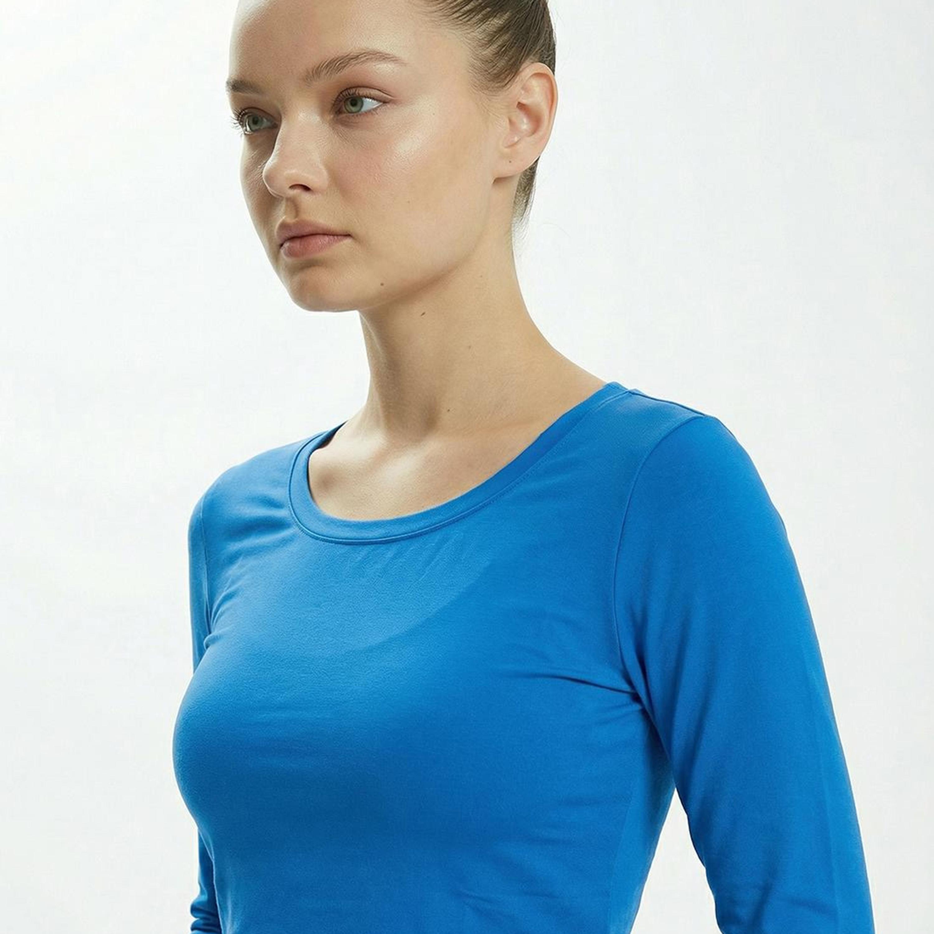 Cardio Bunny Plain Round Neck Long Sleeves Women's Crop T-Shirt-women-clothing-tshirts-image-3