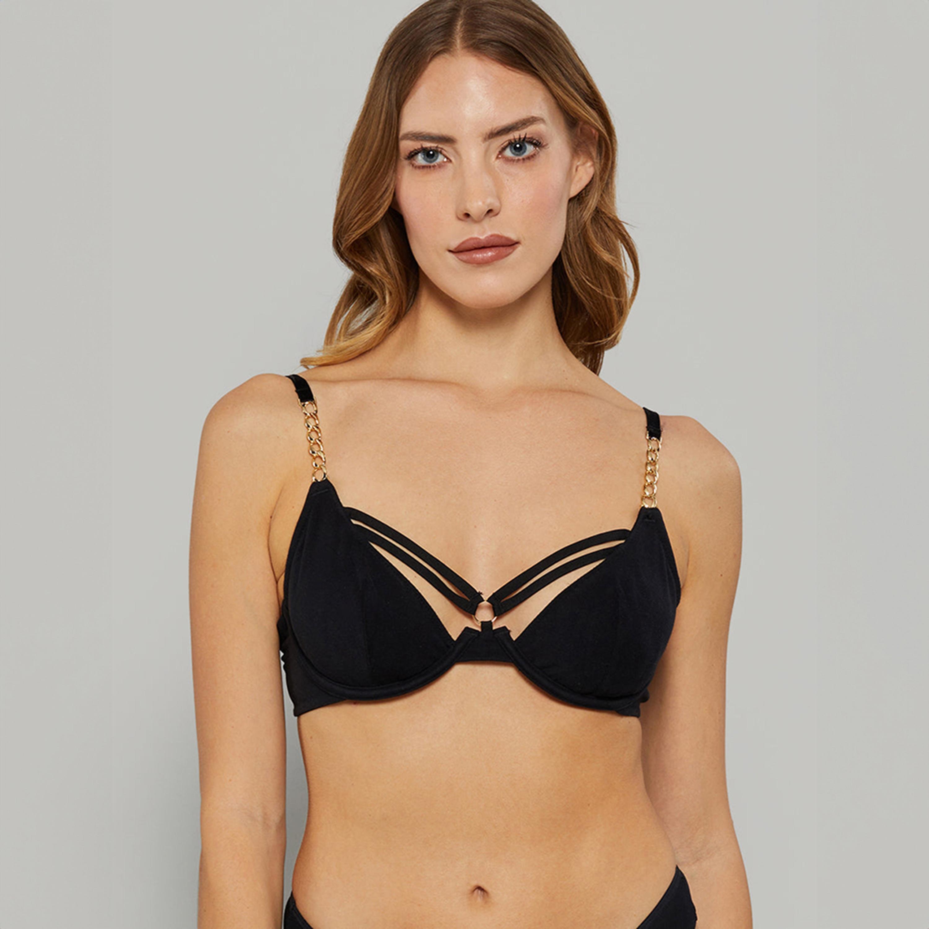 Isla & Evie Sexy Black Wired Women's Demi Bra-women-clothing-lingerie-bras-image-1