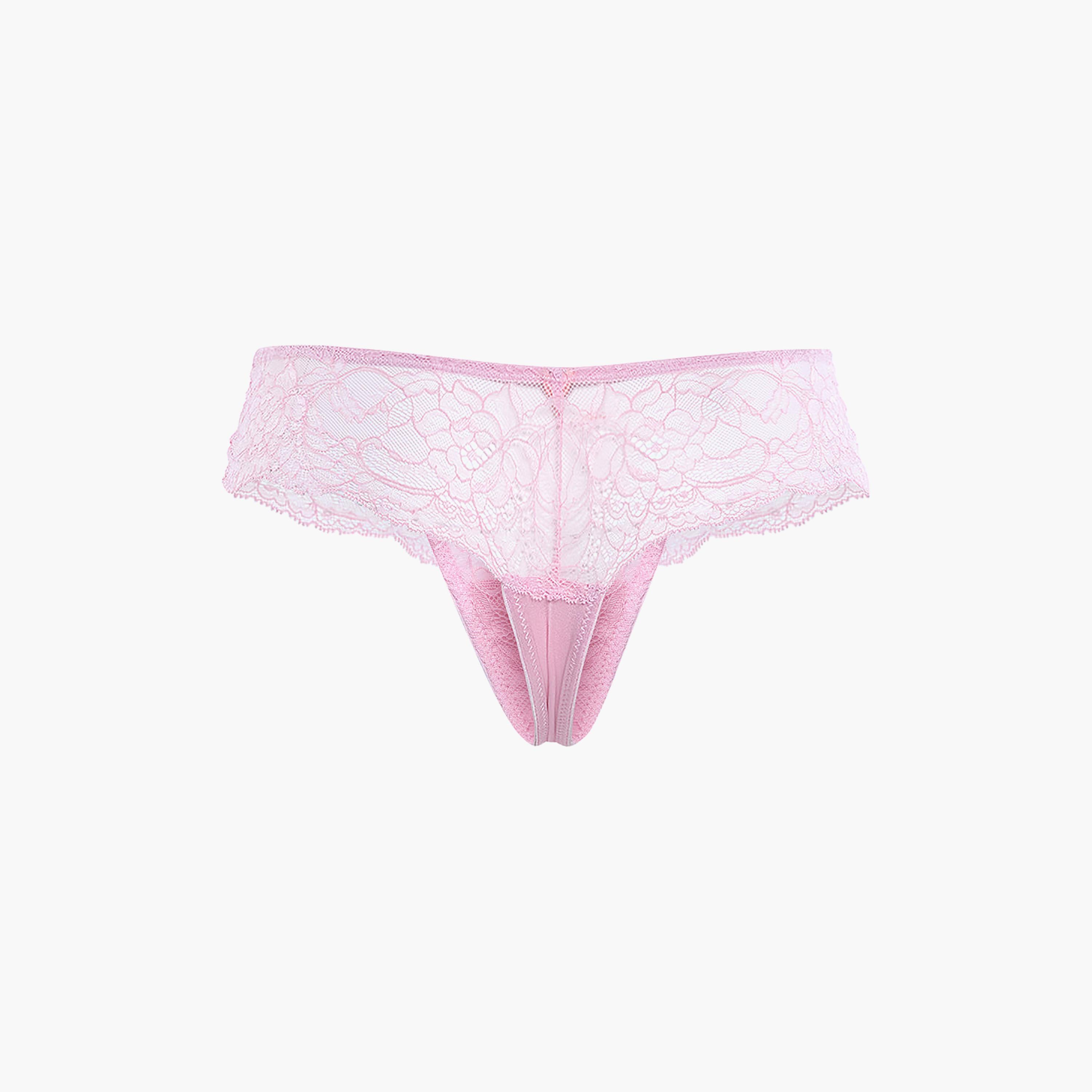 Isla & Evie Sexy Lace Low Coverage Women's Thong Panty-women-clothing-lingerie-panties-image-2