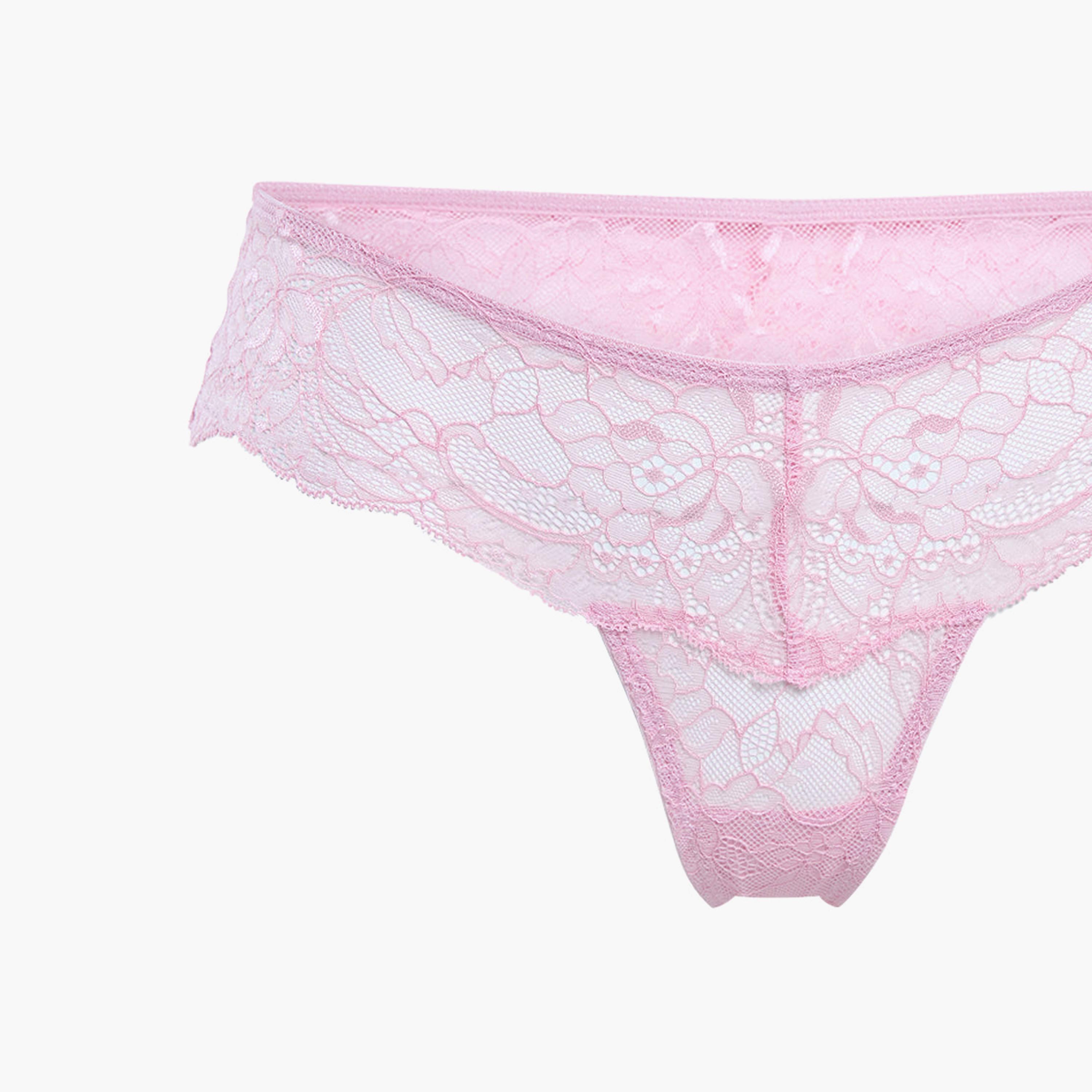 Isla & Evie Sexy Lace Low Coverage Women's Thong Panty-women-clothing-lingerie-panties-image-3