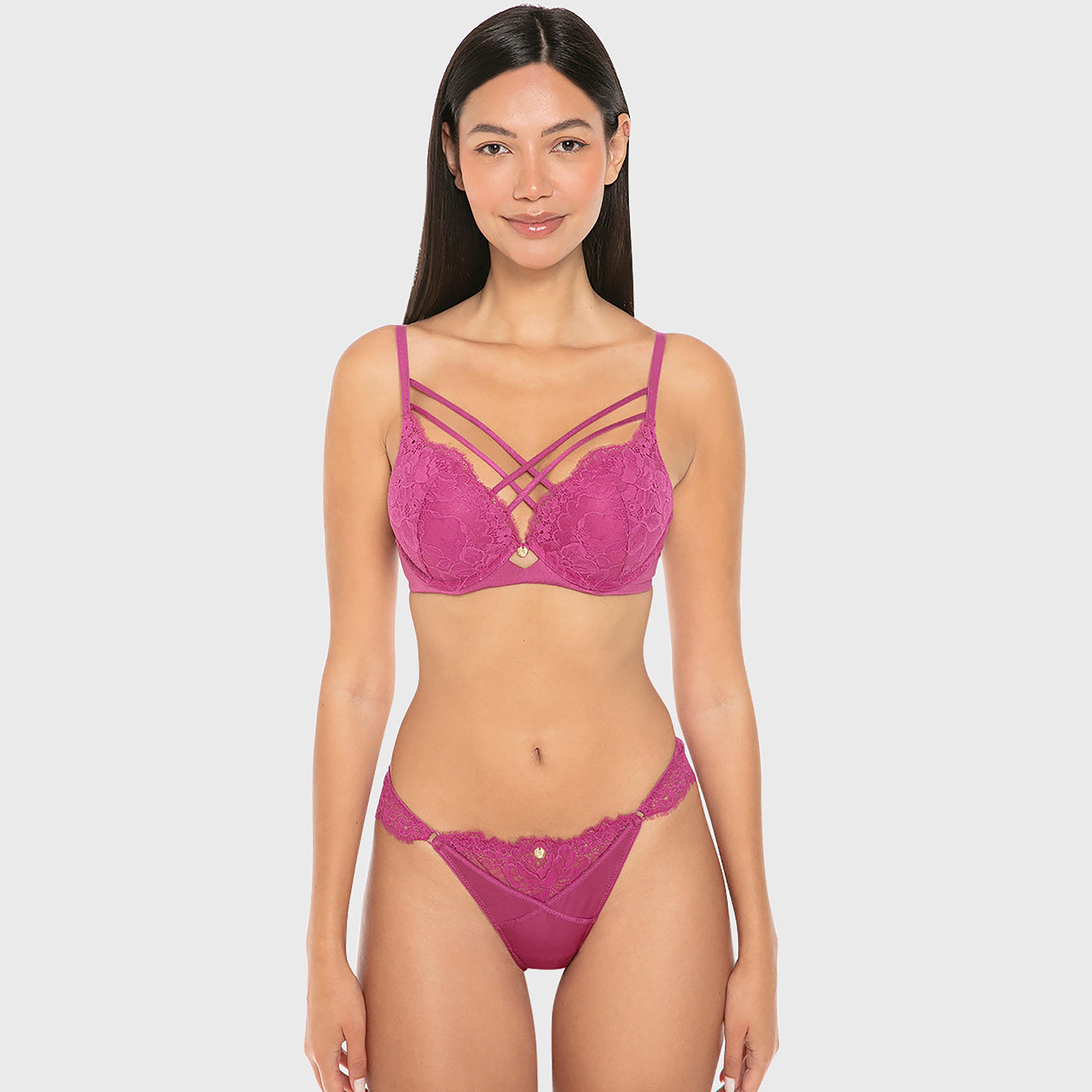 ملابس داخلية ثونغ نسائي دانتيل بتغطية منخفضة لوكس فاشن من إيسلا اند إيفي-women-clothing-lingerie-panties-image-2