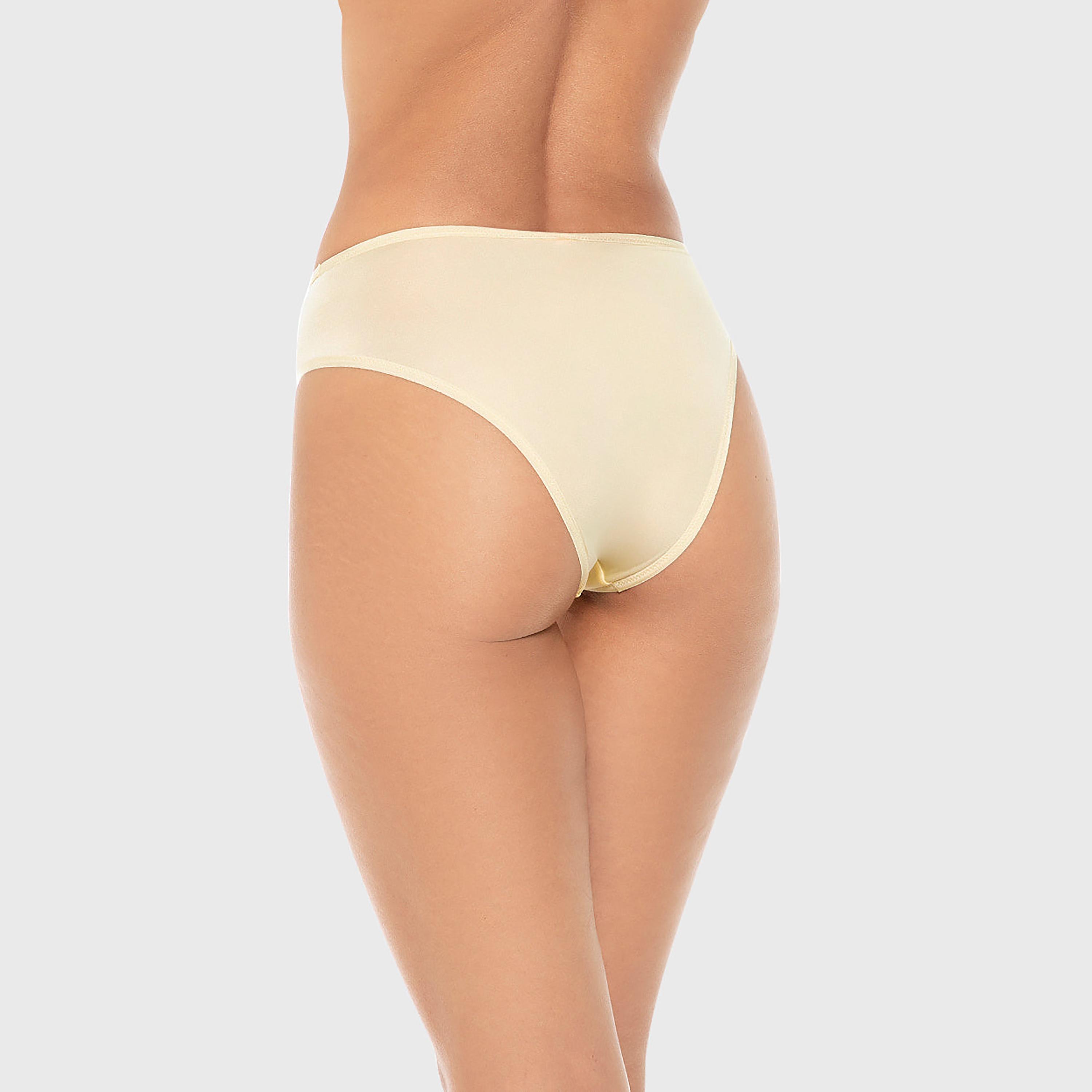 Isla & Evie Luxe Fashion Yellow Lace Medium Coverage Women's Cheeky Panty-women-clothing-lingerie-panties-image-3