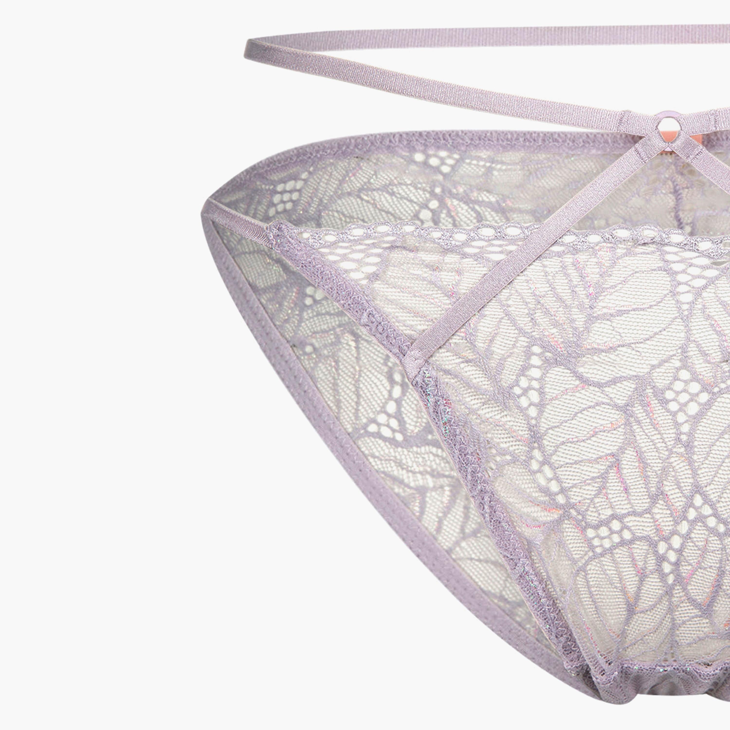 ملابس داخلية بيكيني نسائي دانتيل بتغطية منخفضة لوكس فاشن من إيسلا اند إيفي-women-clothing-lingerie-panties-image-3