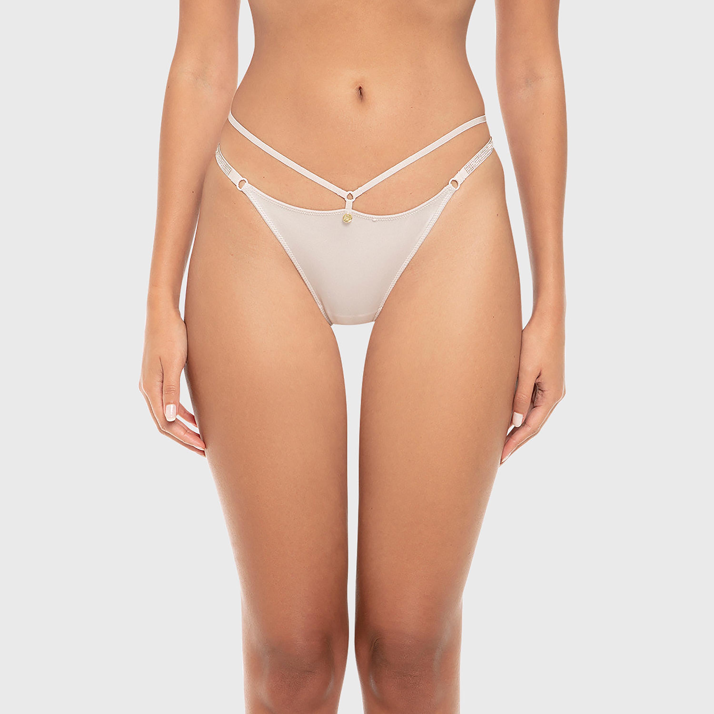 Isla & Evie Plain Low Coverage Women's Thong Panty-women-clothing-lingerie-panties-image-1