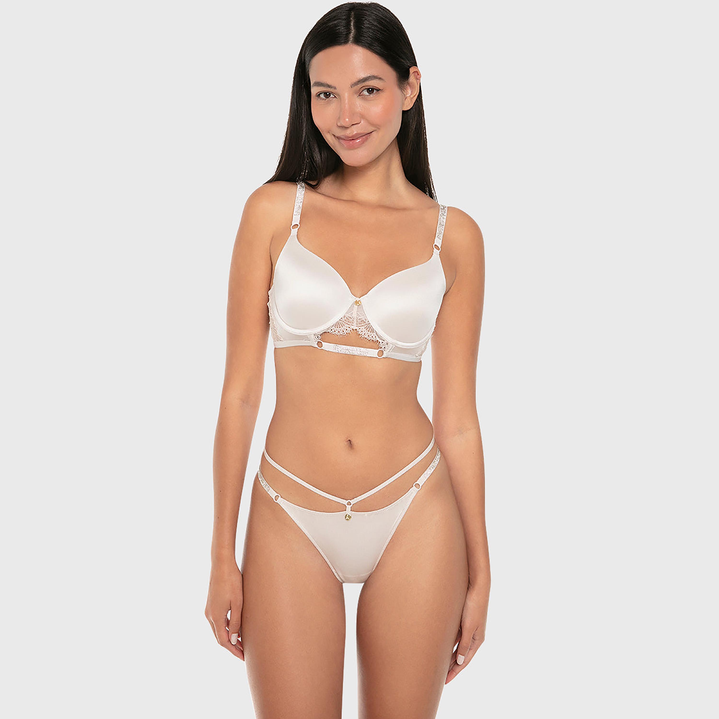 Isla & Evie Plain Low Coverage Women's Thong Panty-women-clothing-lingerie-panties-image-2