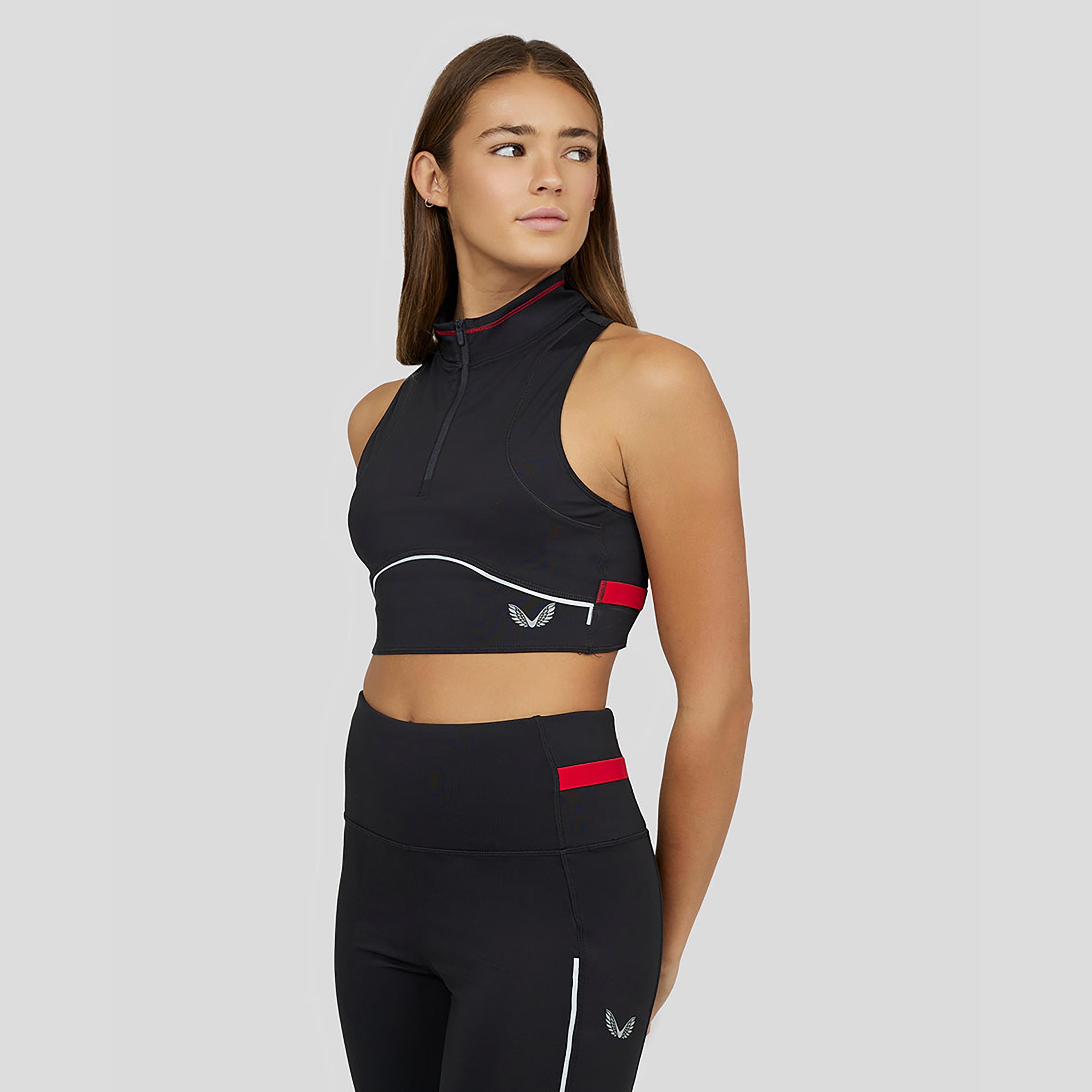 Castore Women's Halter Neck Sleeveless Ultrarun Running Crop Top -Navy-women-clothing-sportswearandactivewear-tshirtsandvests-image-1