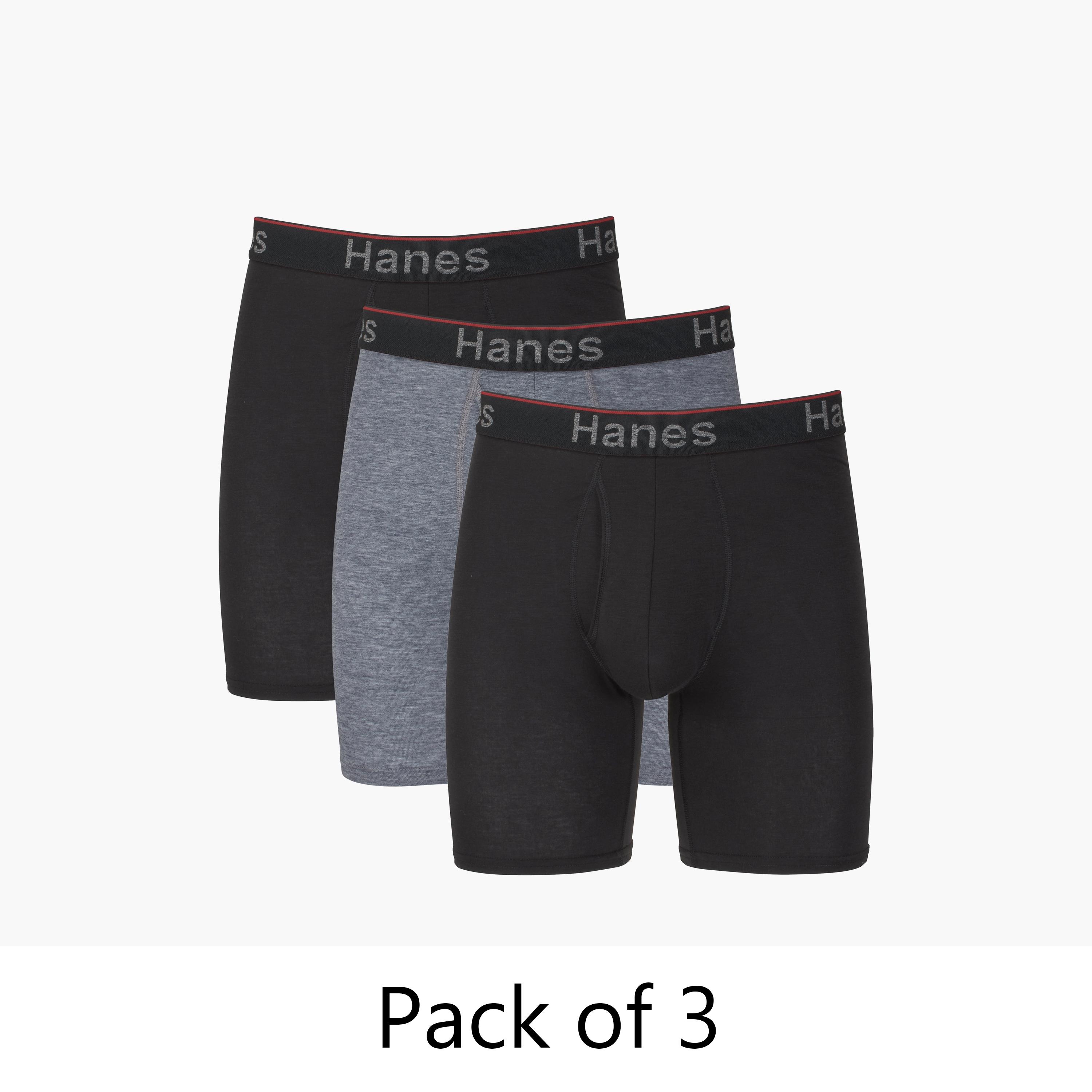 Hanes Pack of 3 Brand Print Waistband Men's Boxer Briefs-men-clothing-innerwear-underwear-image-1