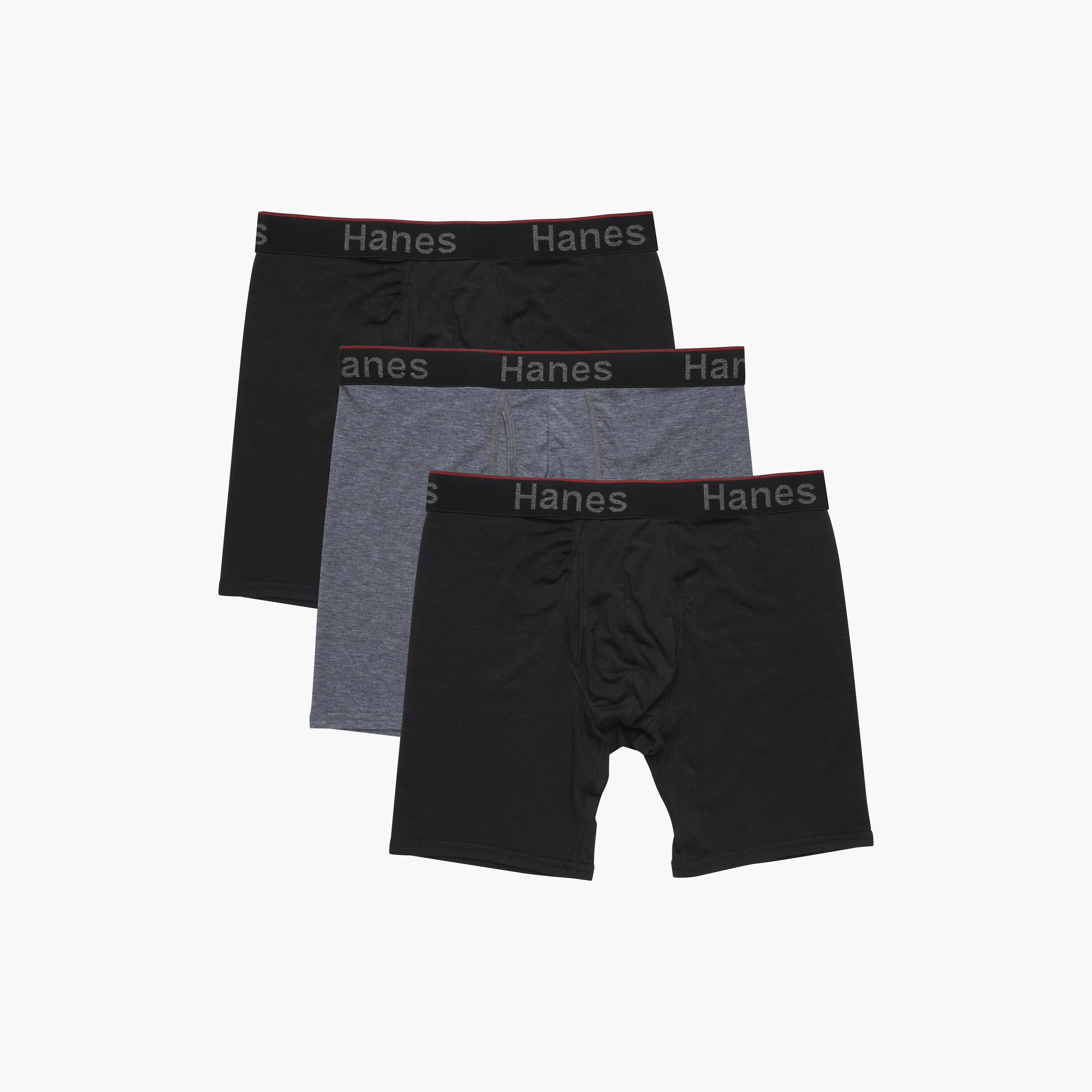 Hanes Pack of 3 Brand Print Waistband Men's Boxer Briefs-men-clothing-innerwear-underwear-image-2